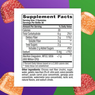 Foto 7 | Suplemento Vitafusion Fiber Well + Probiotics En Gomitas, 60 Unidades - Venta Internacional.