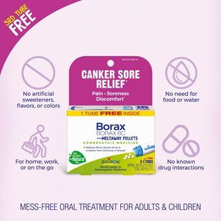 Foto 3 | Medicamento Homeopático Boiron Borax 6c Para Aftas, 3 X 240 Gránulos - Venta Internacional.