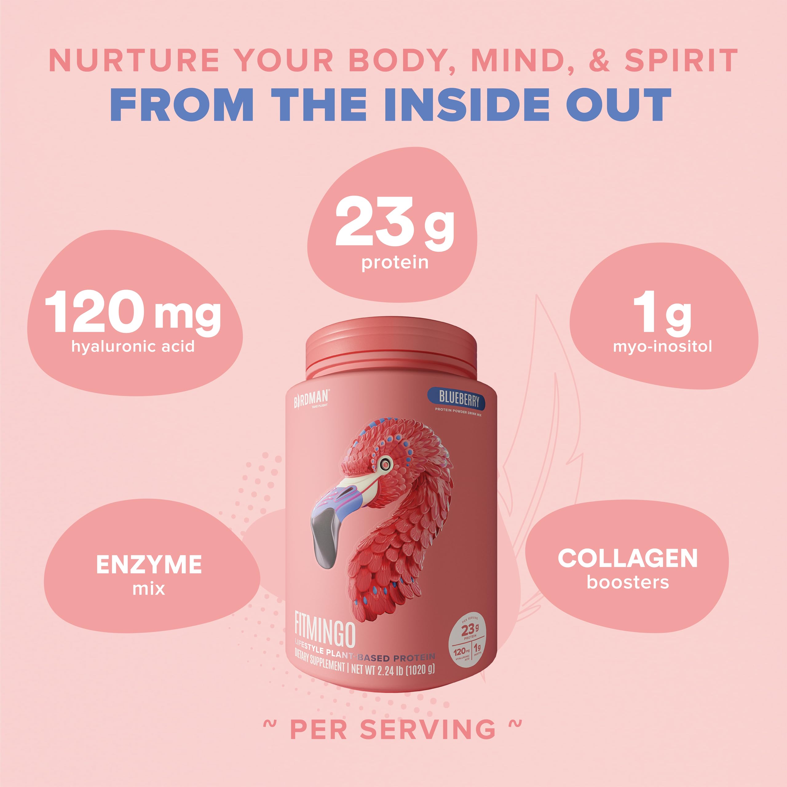 Foto 5 pulgar | Proteína En Polvo Birdman Fitmingo Vegan Con Inositol Y Ácido Hialurónico - Venta Internacional.