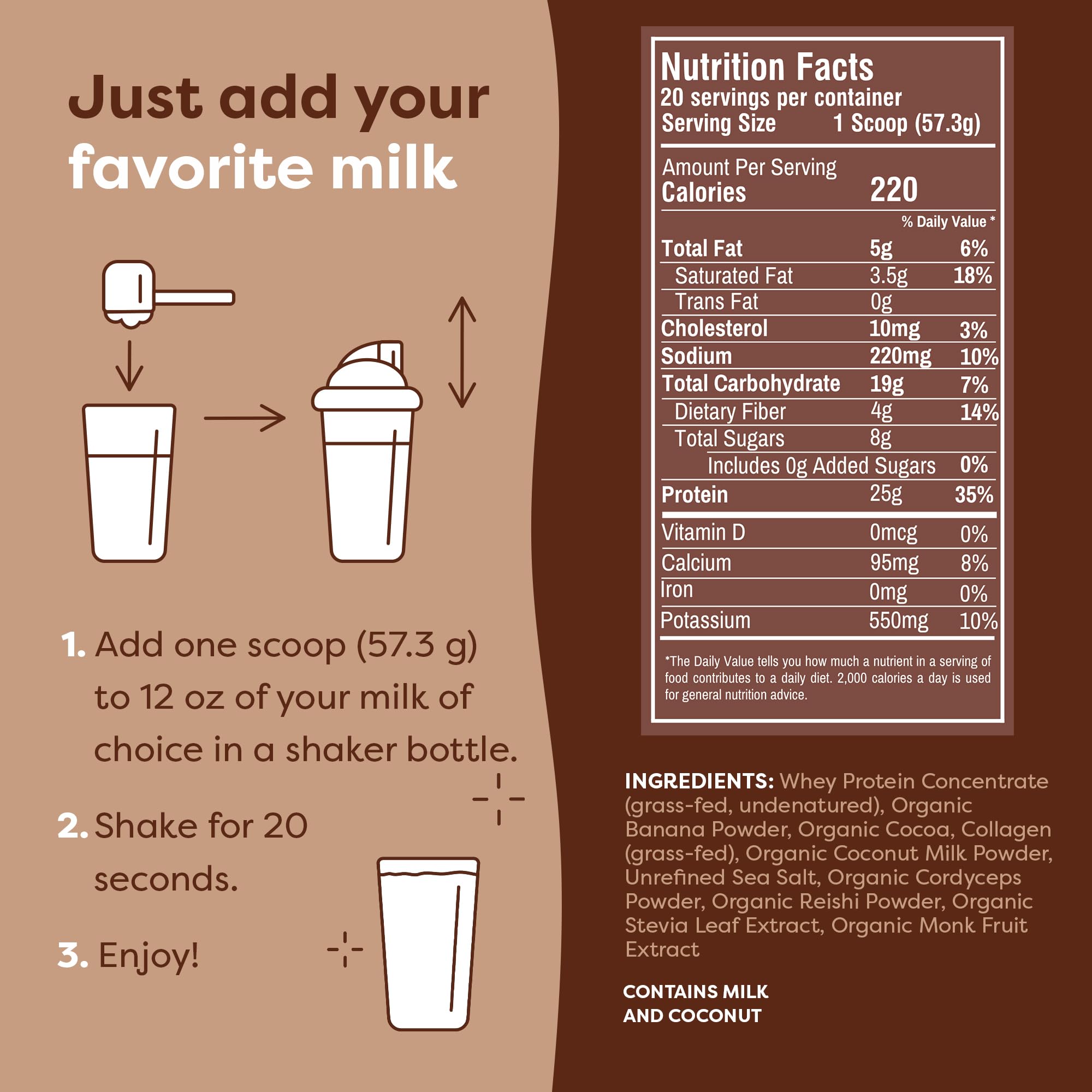 Foto 5 | Smoothie De Proteína En Polvo Flavcity Chocolate, 1,2 Kg, De Animales Alimentados Con Pasto - Venta Internacional.