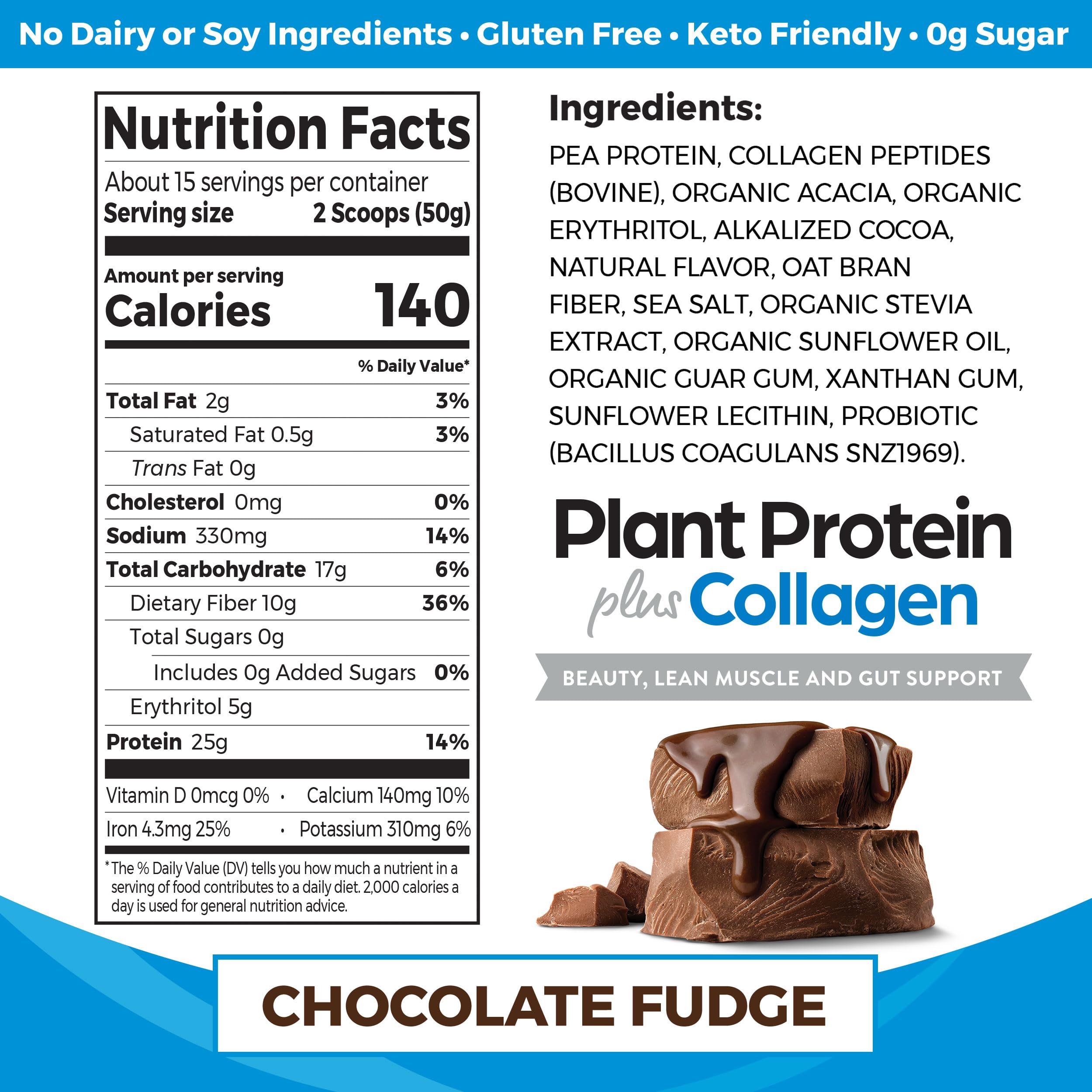Foto 2 | Fudge De Chocolate Cremoso Con Proteína En Polvo Orgain 725g - Venta Internacional.