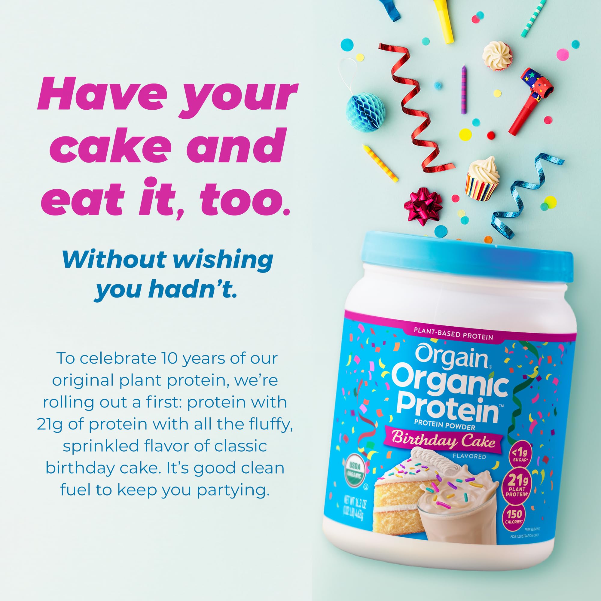 Foto 3 | Tarta De Cumpleaños Vegana Orgánica Orgánica Con Proteína En Polvo 460 G - Venta Internacional.