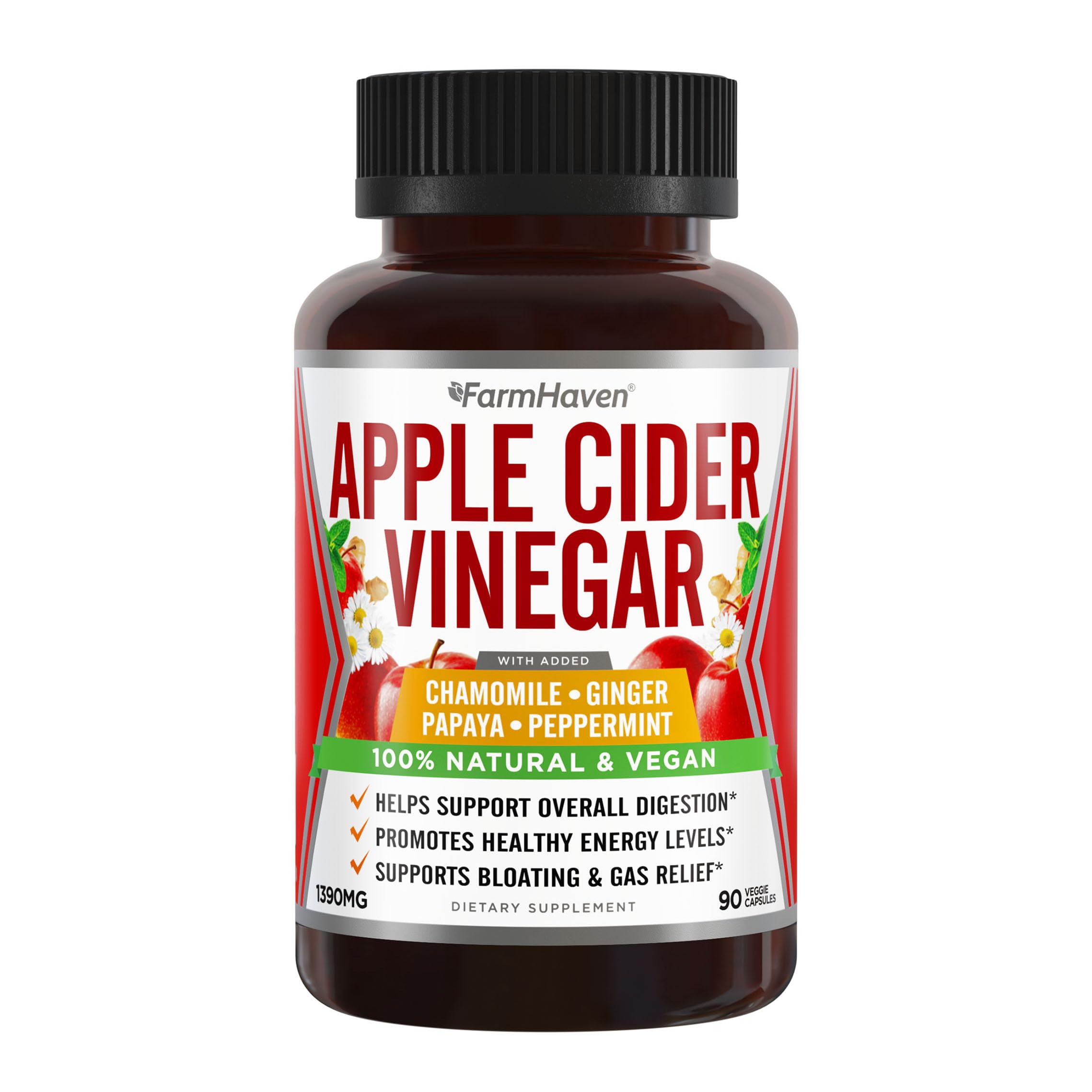 Foto 2 pulgar | Suplemento Farmhaven De Vinagre De Sidra De Manzana 1390 Mg 90 Cápsulas - Venta Internacional.