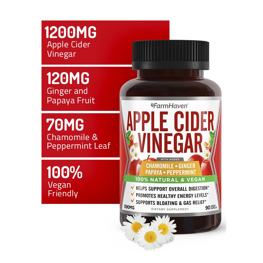 Foto 3 pulgar | Suplemento Farmhaven De Vinagre De Sidra De Manzana 1390 Mg 90 Cápsulas - Venta Internacional.