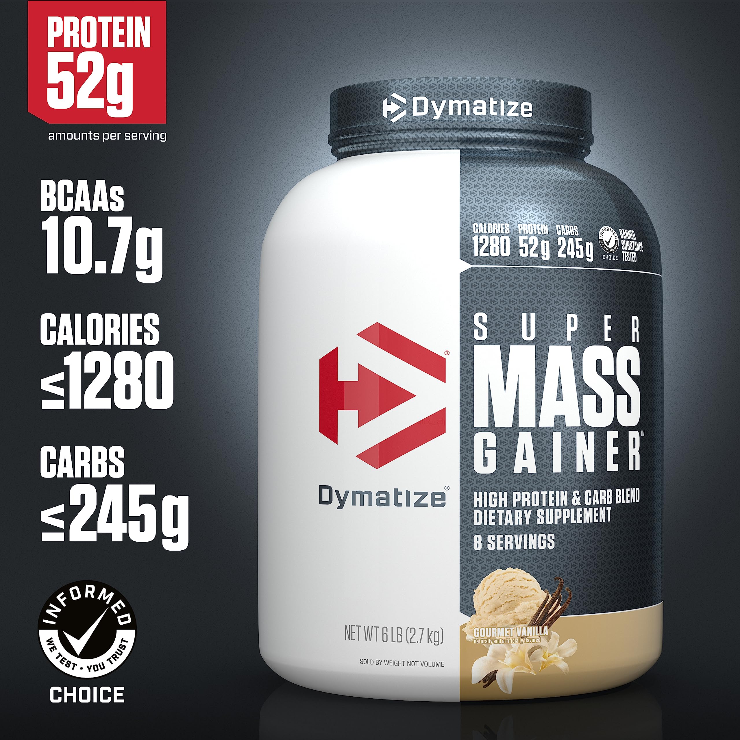 Foto 3 pulgar | Proteína En Polvo Dymatize Super Mass Gainer, 6 Libras, 1280 Kcal - Venta Internacional.