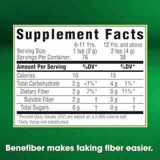 Foto 7 | Suplemento Benefiber Daily Prebiotic Fiber 500 G - 125 Porciones - Venta Internacional.