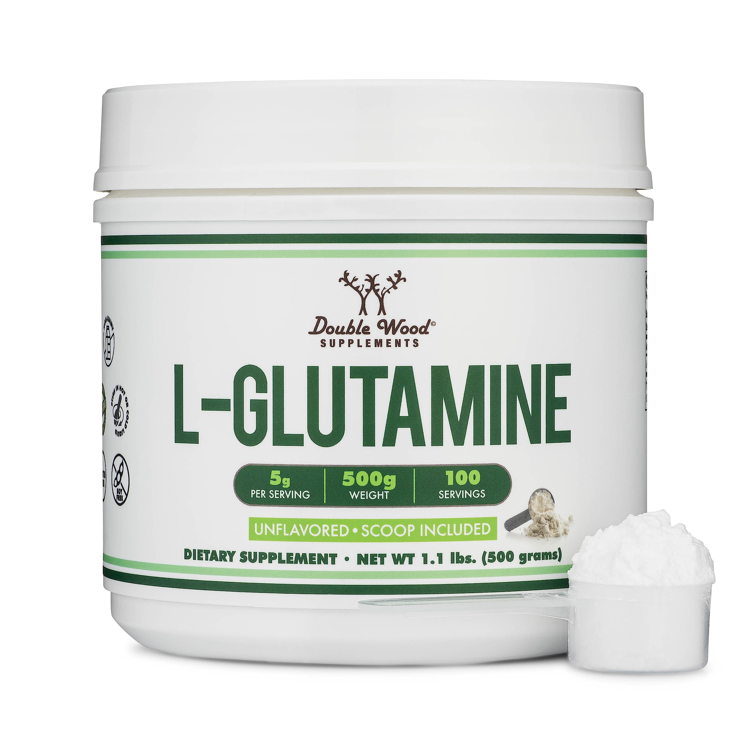 Foto 5 pulgar | L-glutamina En Polvo Double Wood 500 G (100 Porciones) Sin Sabor - Venta Internacional.