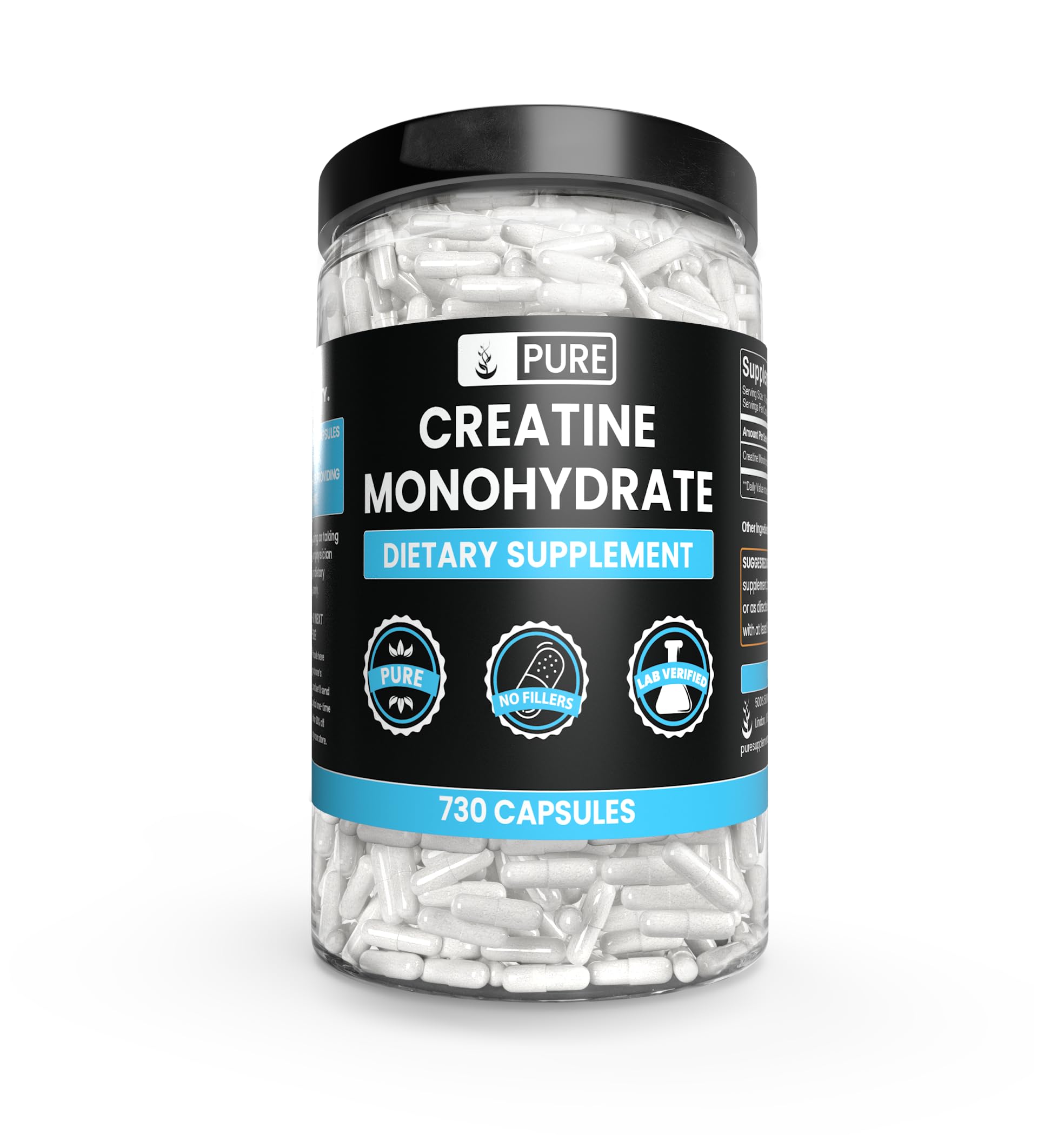 Foto 1 | Suplemento Dietético Pure Original Ingredients Monohidrato De Creatina 730 Cápsulas - Venta Internacional.