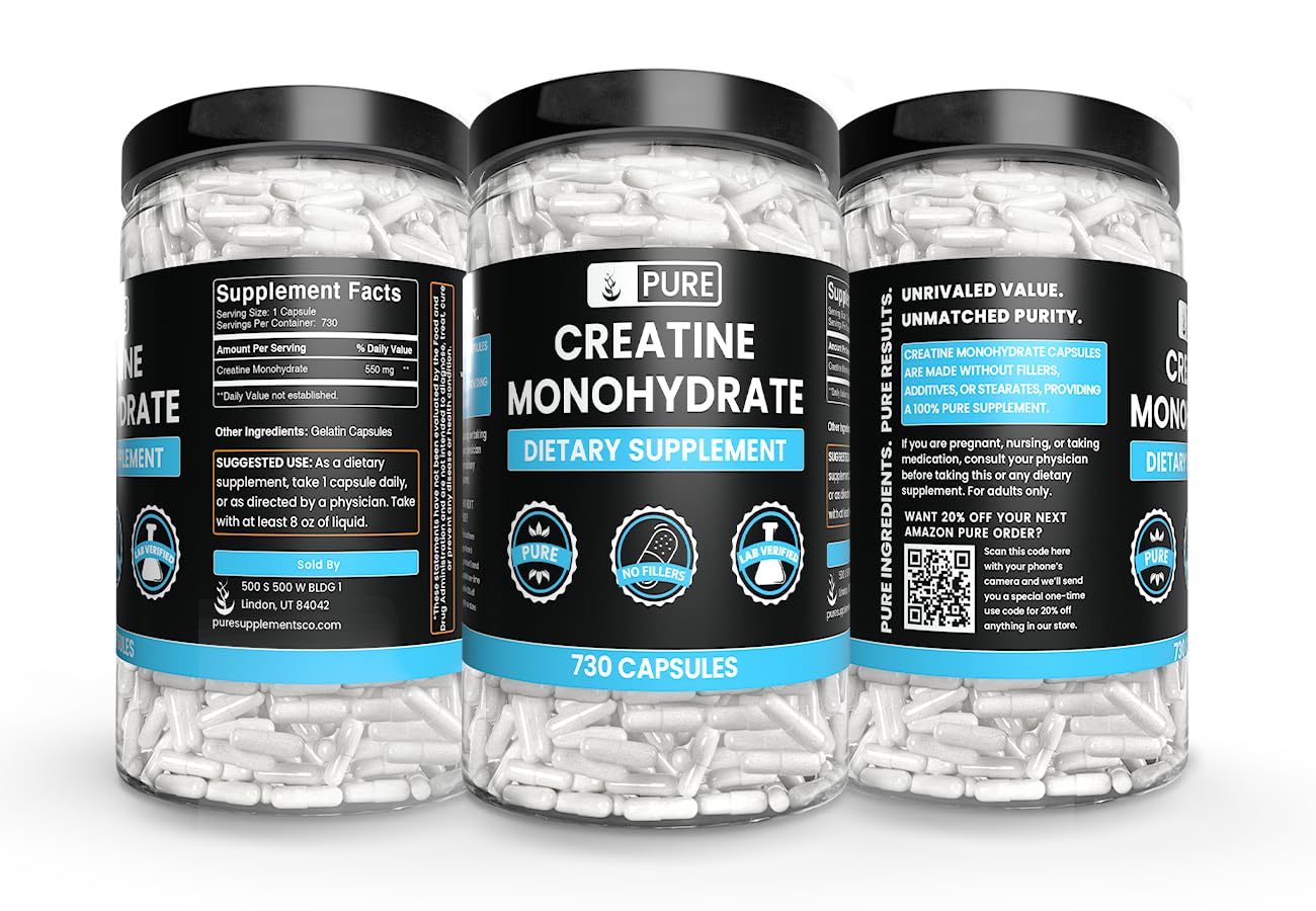 Foto 5 pulgar | Suplemento Dietético Pure Original Ingredients Monohidrato De Creatina 730 Cápsulas - Venta Internacional.