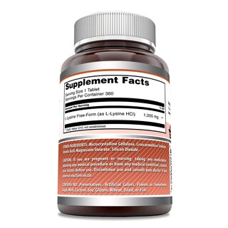 Foto 2 | Suplemento Amazing Formulas L-lisina 1000 Mg 360 Comprimidos - Venta Internacional.
