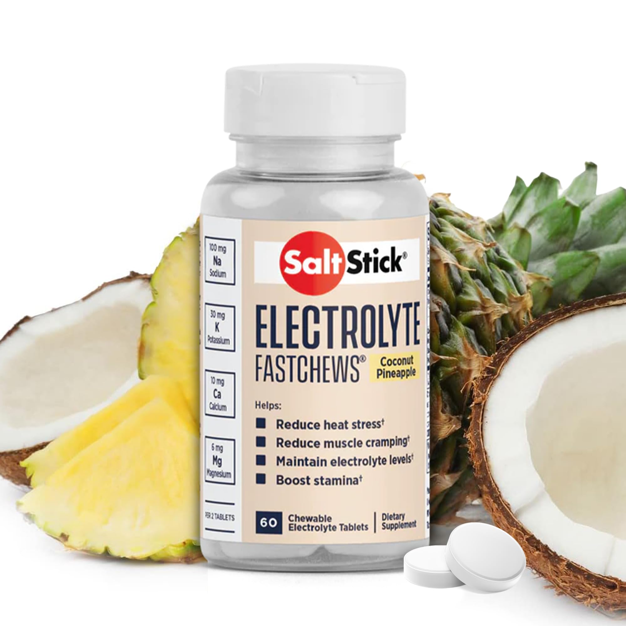 Foto 2 pulgar | Electrolyte Fastchews Saltstick, Coco, Piña, 60 Comprimidos - Venta Internacional.