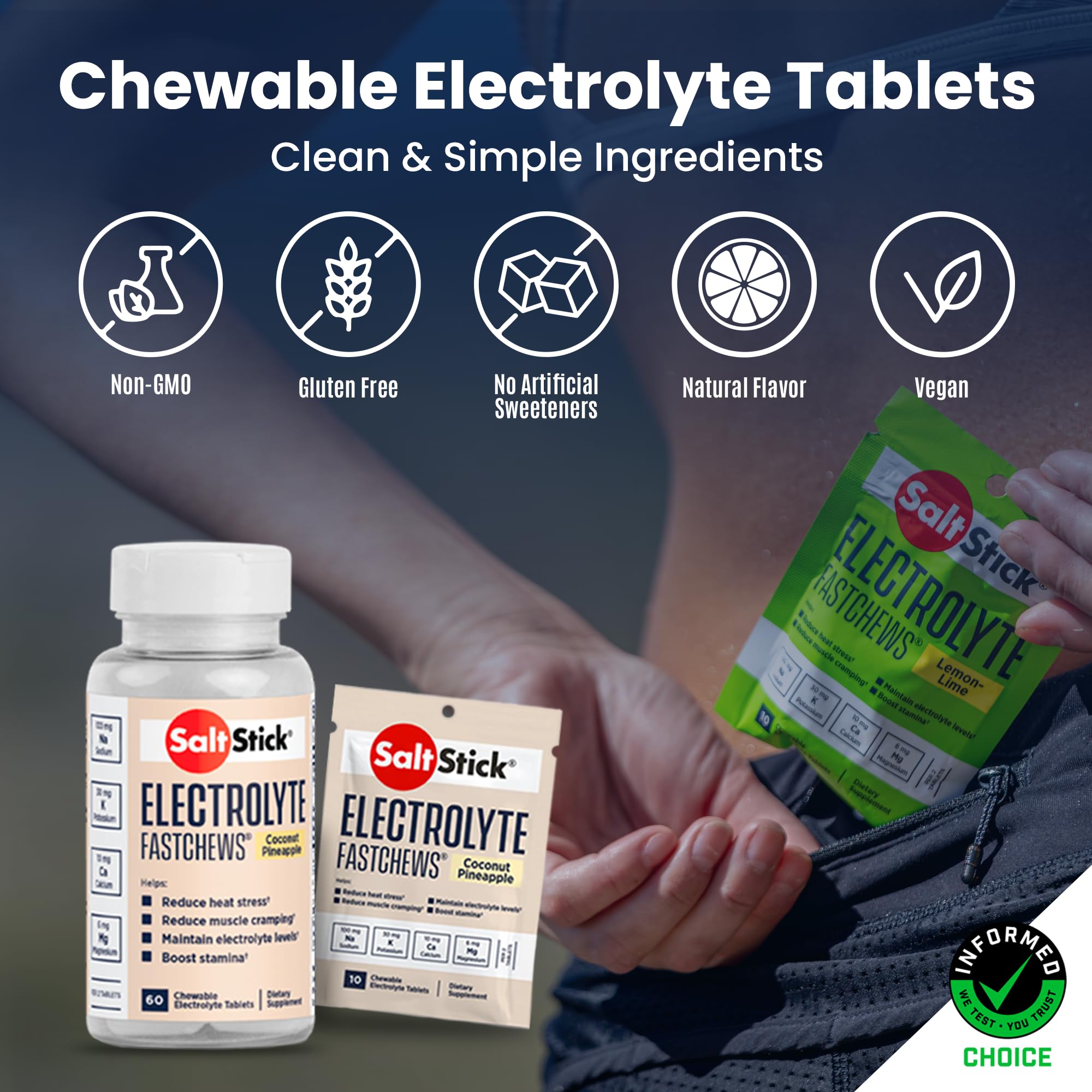 Foto 5 pulgar | Electrolyte Fastchews Saltstick, Coco, Piña, 60 Comprimidos - Venta Internacional.