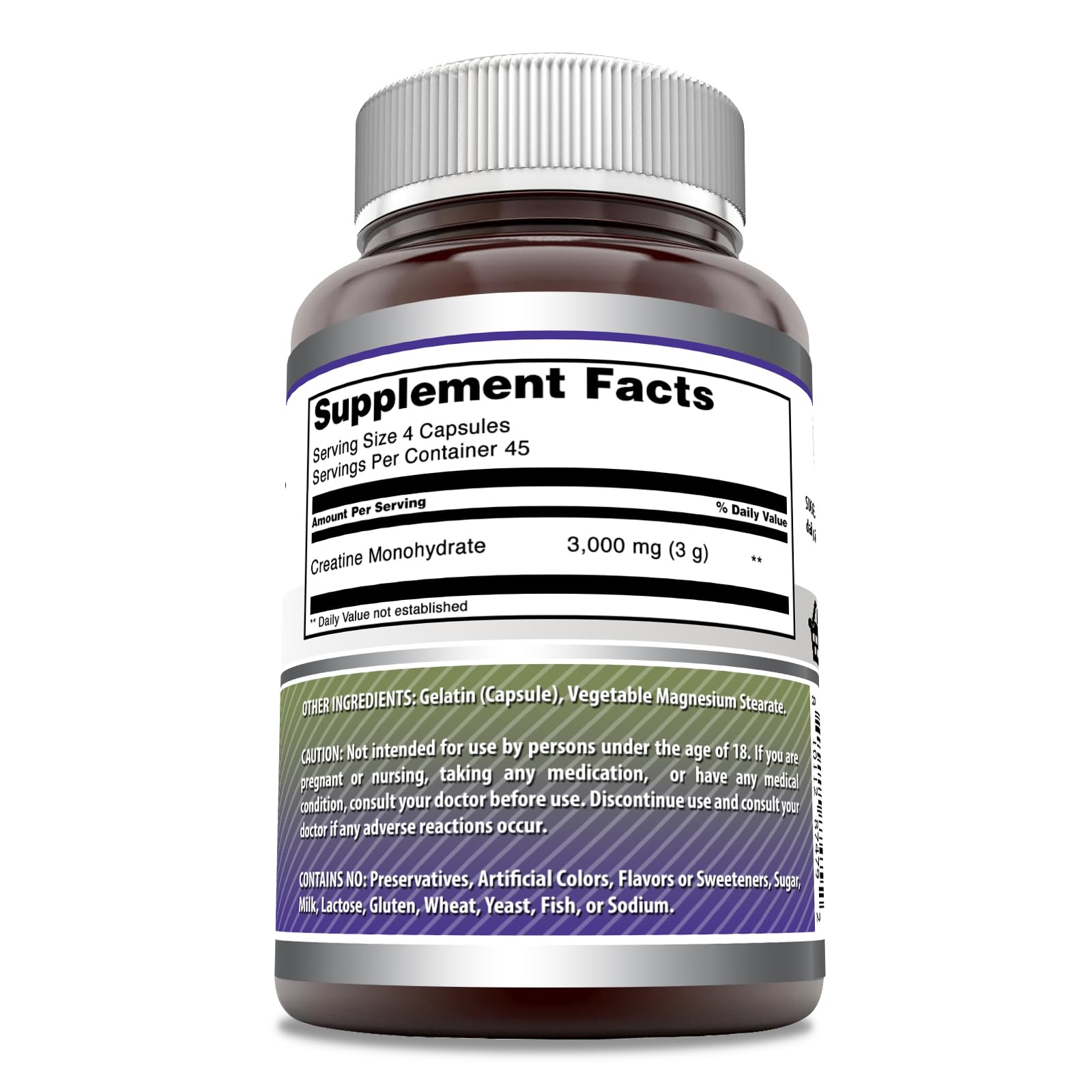Foto 3 pulgar | Suplemento Amazing Formulas De Monohidrato De Creatina 3000 Mg 180 Cápsulas - Venta Internacional.