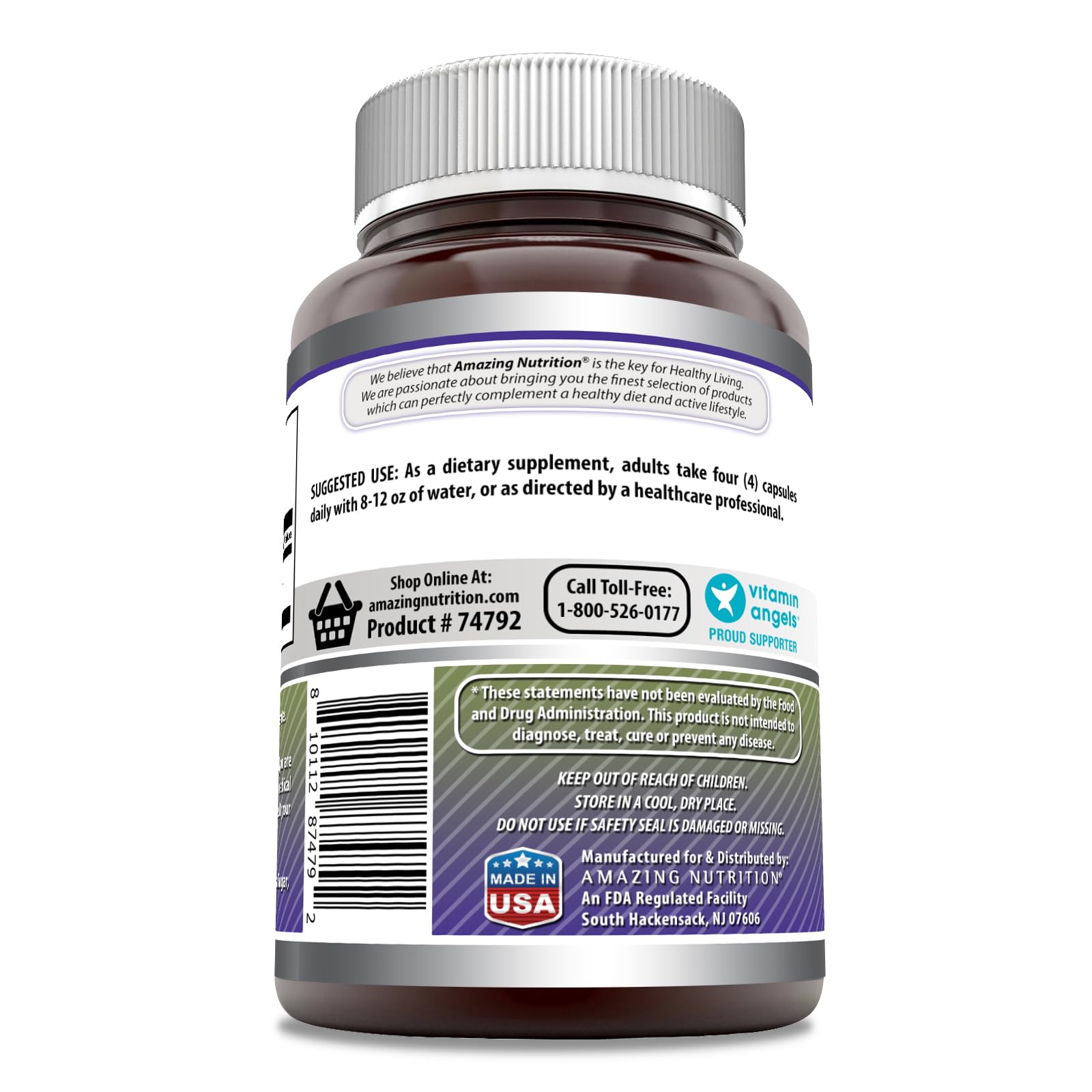 Foto 4 pulgar | Suplemento Amazing Formulas De Monohidrato De Creatina 3000 Mg 180 Cápsulas - Venta Internacional.