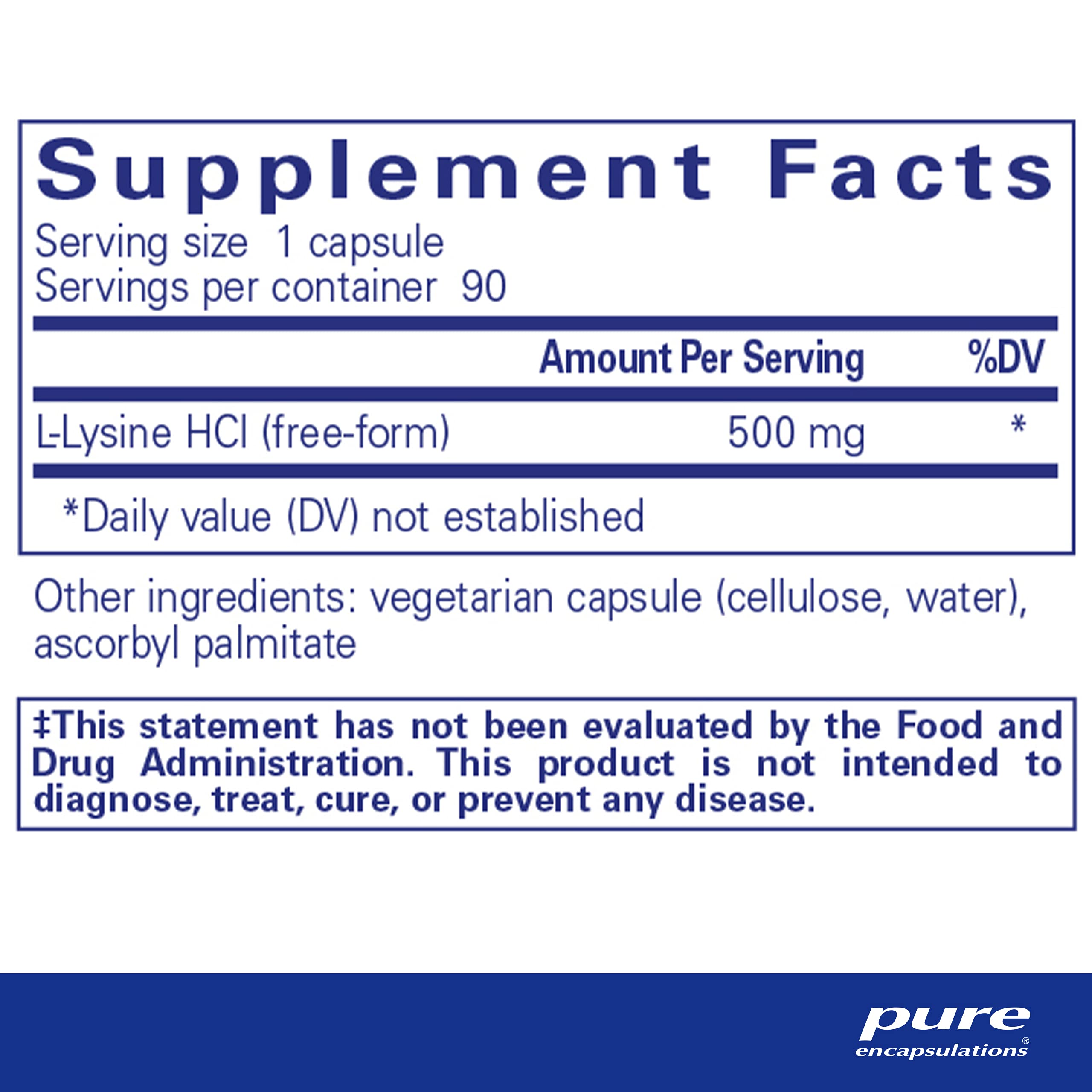 Foto 3 pulgar | Aminoácido Esencial De L-lisina Supplement Pure Encapsulations 90 Cápsulas - Venta Internacional.