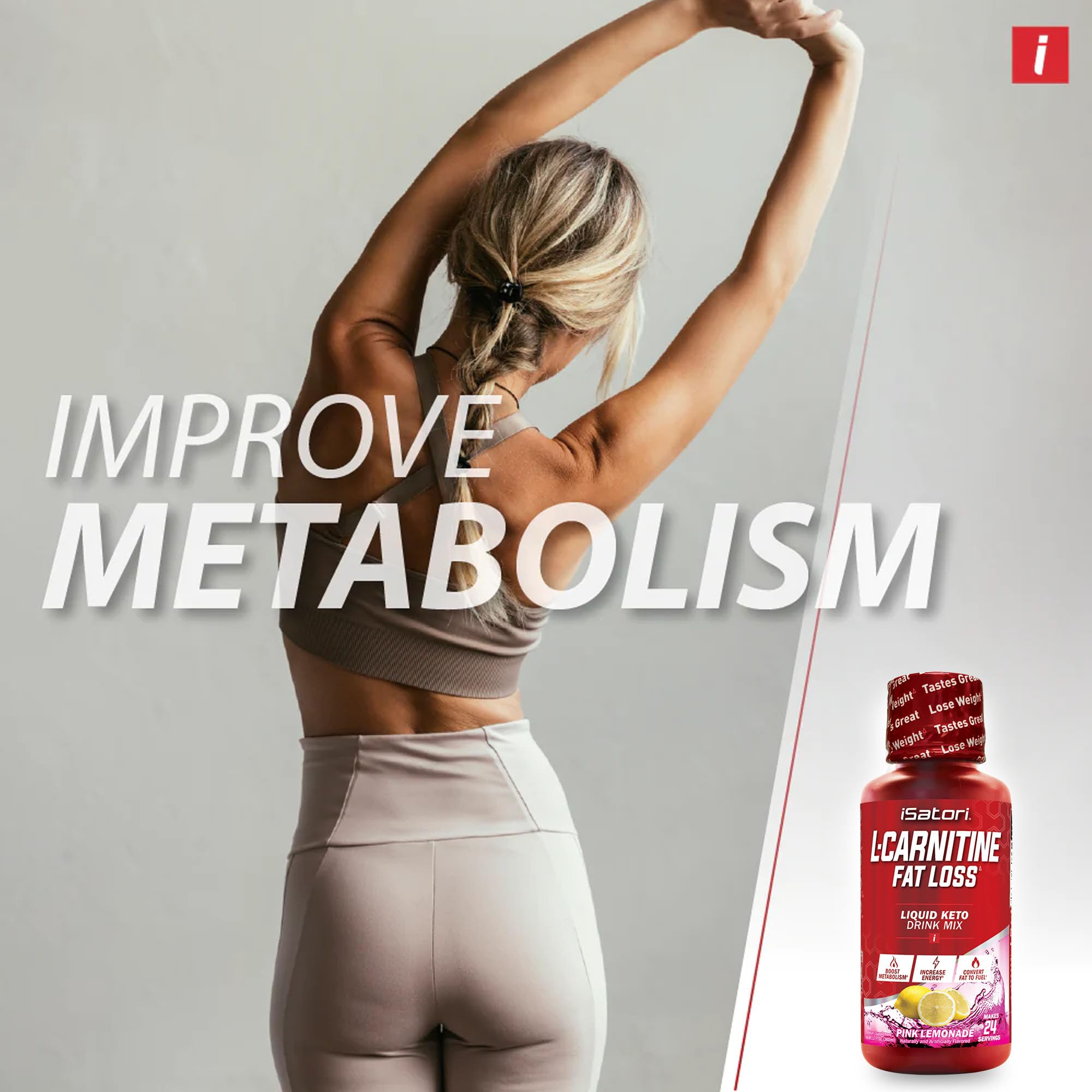 Foto 6 pulgar | Suplemento Isatori L-carnitine 1500 Pink Lemonade 24 Porciones - Venta Internacional.