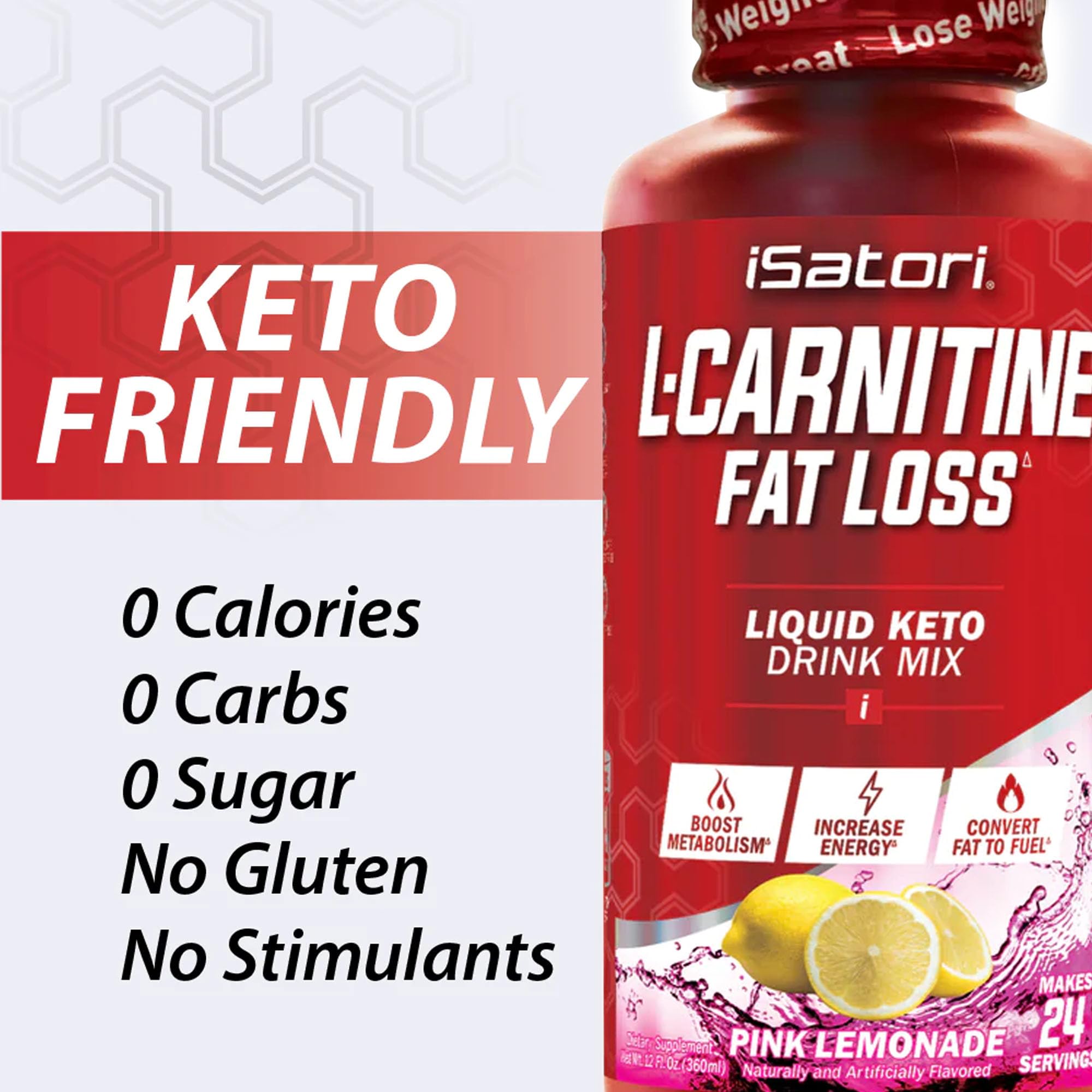 Foto 7 pulgar | Suplemento Isatori L-carnitine 1500 Pink Lemonade 24 Porciones - Venta Internacional.