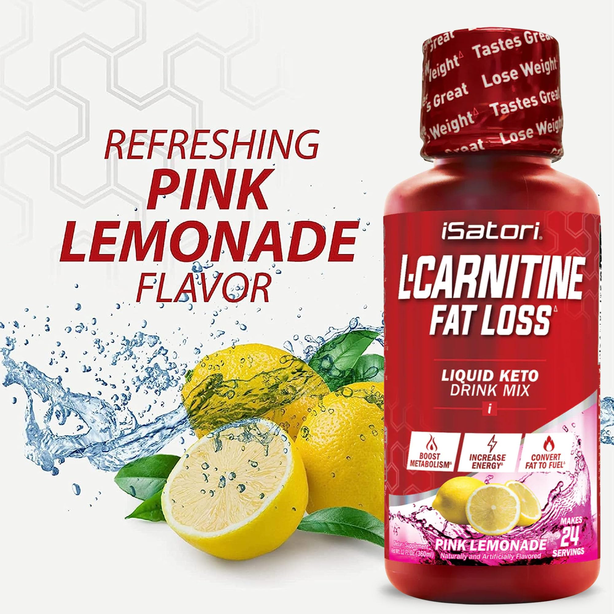 Foto 8 pulgar | Suplemento Isatori L-carnitine 1500 Pink Lemonade 24 Porciones - Venta Internacional.