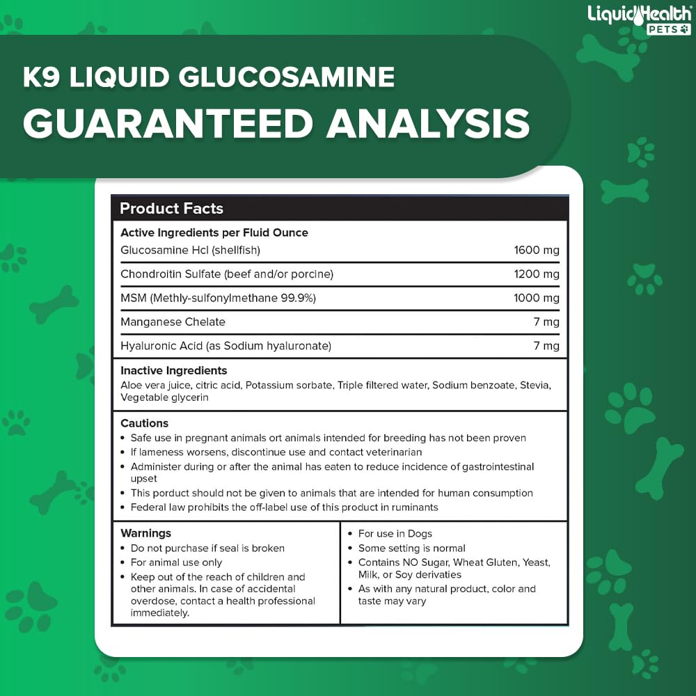 Foto 6 | Glucosamina Líquida Para Perros Liquidhealth K9 960 Ml - Venta Internacional.