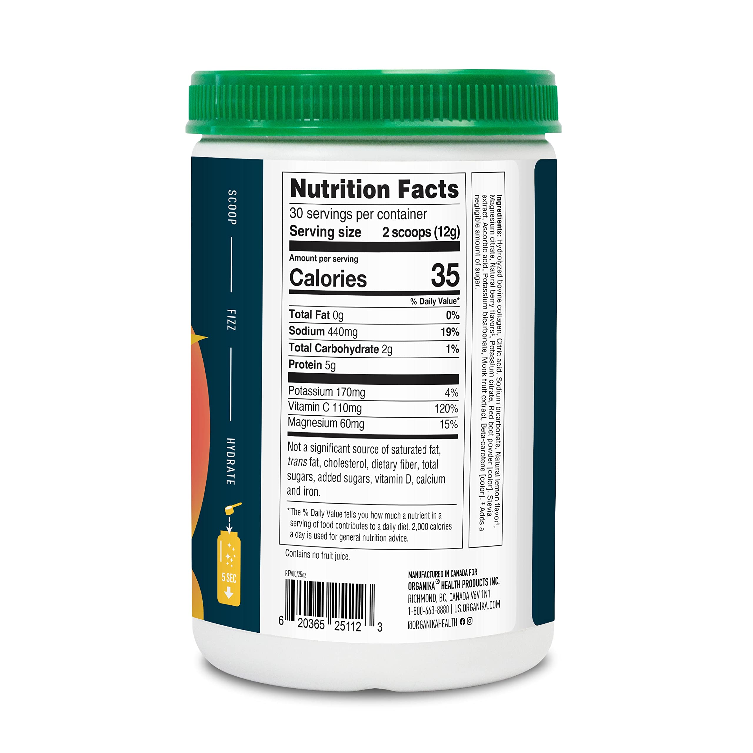 Foto 4 pulgar | Suplemento Organika Electrolytes + Colágeno Mejorado 360g - Venta Internacional.