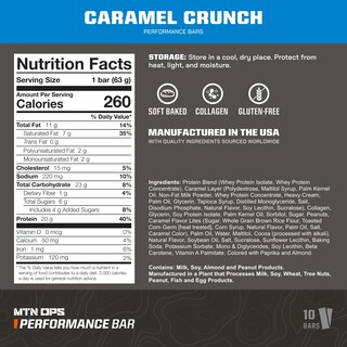 Foto 2 | Barritas De Proteínas Mtn Ops Caramel Crunch Con Alto Contenido De Proteínas, 10 Unidades - Venta Internacional.
