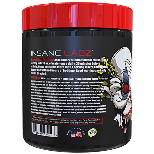 Foto 3 pulgar | Polvo Para Antes Del Entrenamiento Insane Labz Psychotic 875 G (35 Porciones) - Venta Internacional.