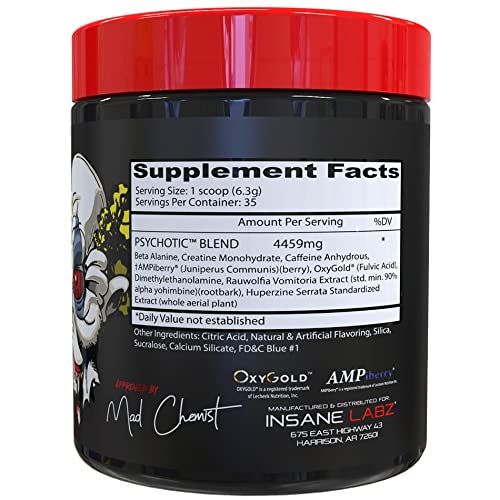 Foto 3 | Polvo Para Antes Del Entrenamiento Insane Labz Psychotic 875 G (35 Porciones) - Venta Internacional.