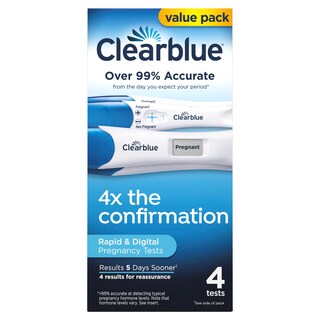 Foto 1 | Prueba De Embarazo Clearblue, Paquete Combinado De 4 Unidades, Digital Y Rápida - Venta Internacional.
