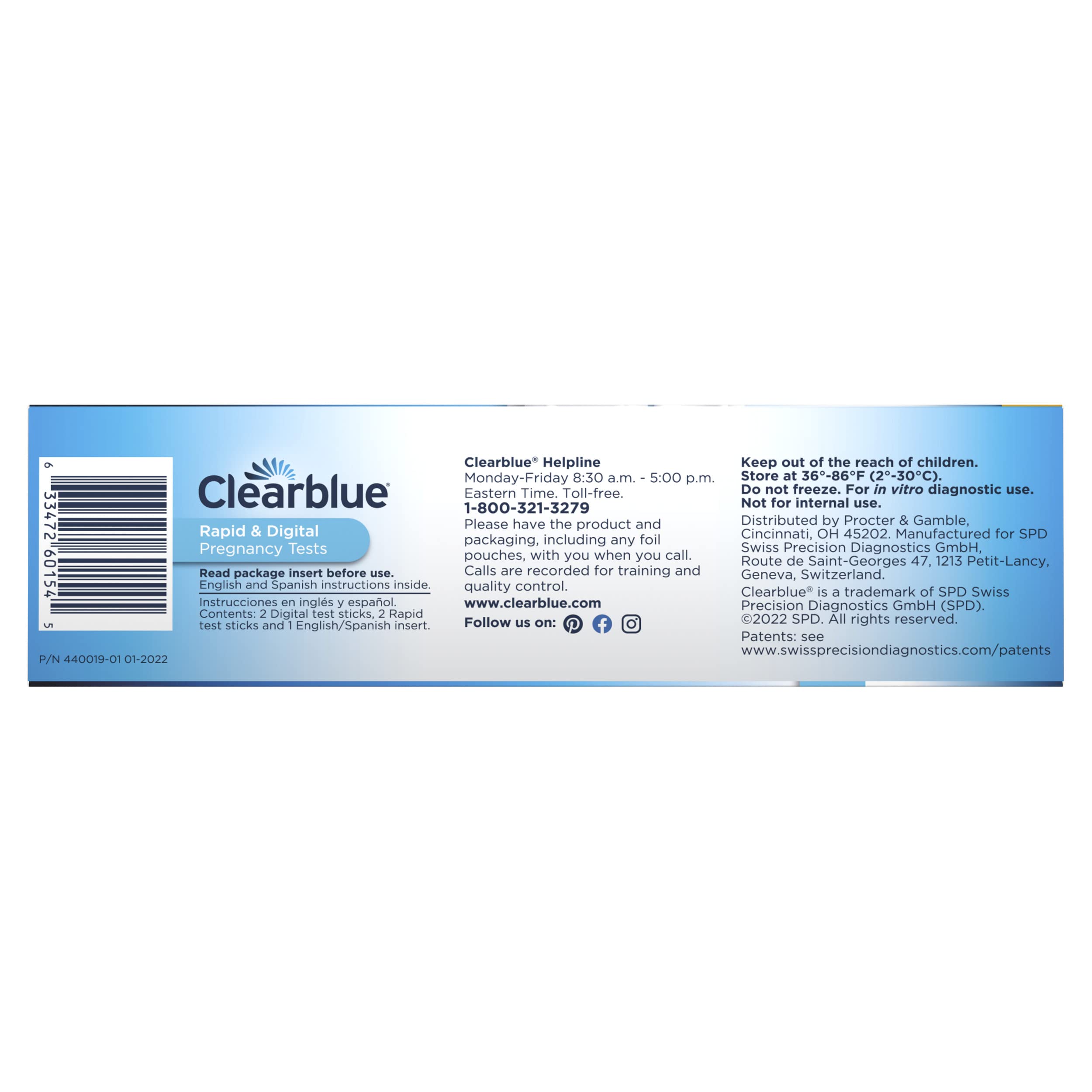 Foto 5 pulgar | Prueba De Embarazo Clearblue, Paquete Combinado De 4 Unidades, Digital Y Rápida - Venta Internacional.