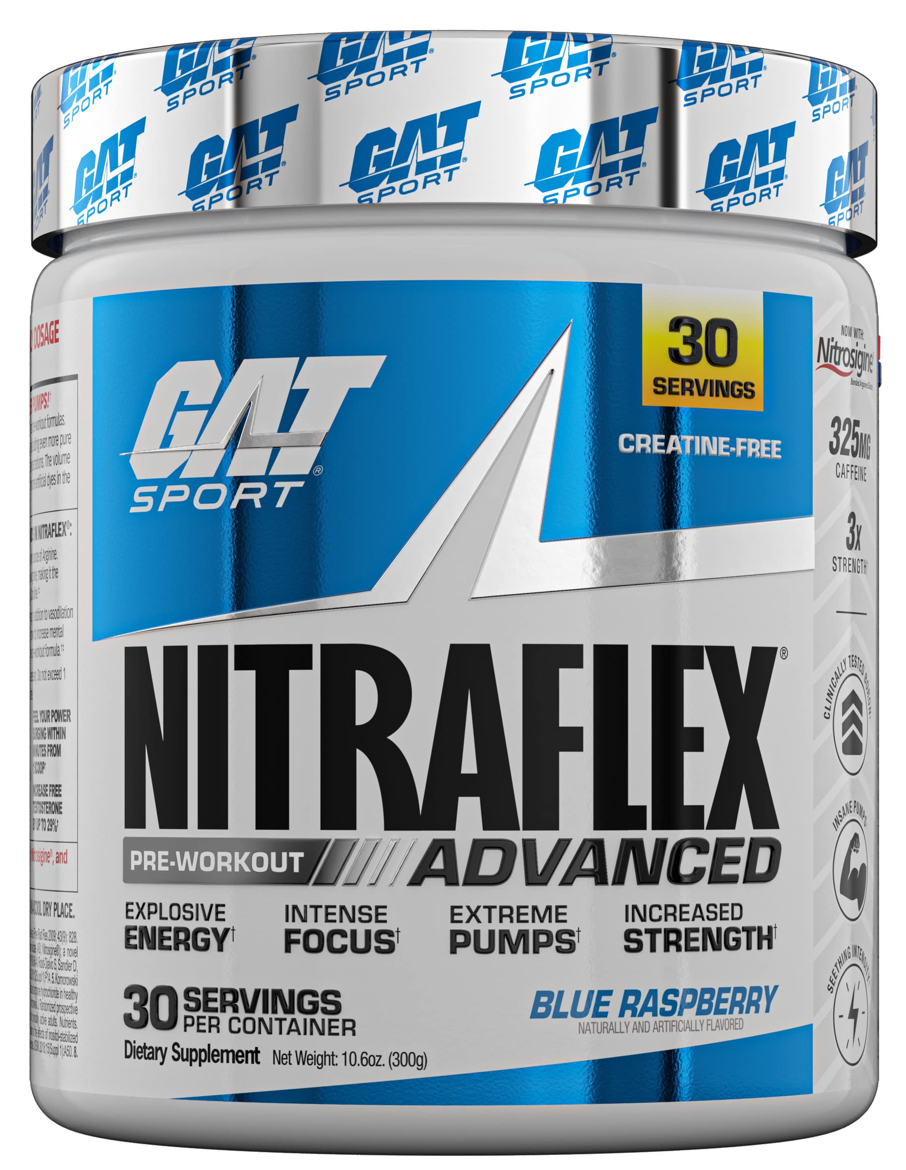 Foto 2 pulgar | Polvo Preentrenamiento Gat Sport Nitraflex Advanced Blue Raspberry - Venta Internacional.
