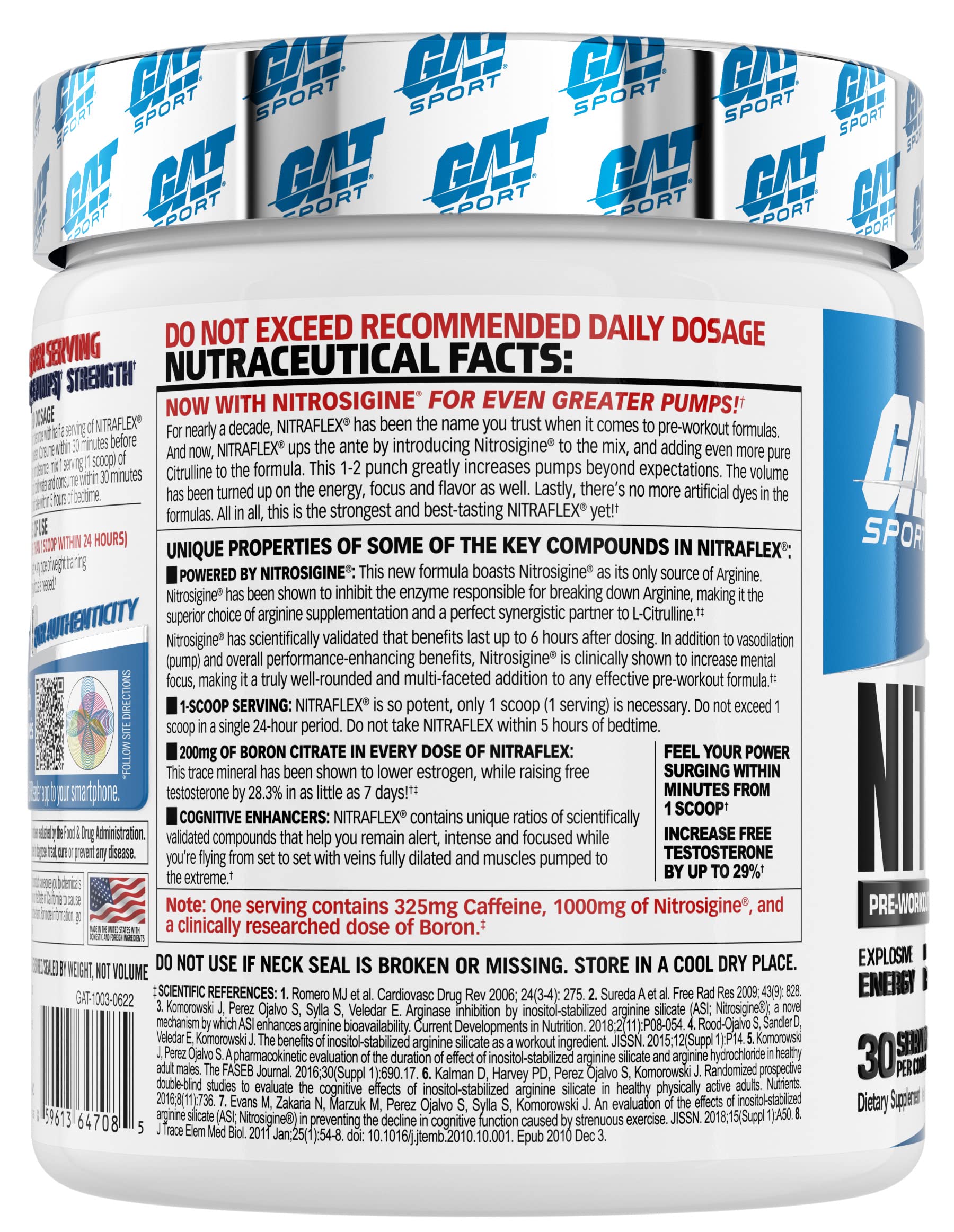 Foto 3 pulgar | Polvo Preentrenamiento Gat Sport Nitraflex Advanced Blue Raspberry - Venta Internacional.