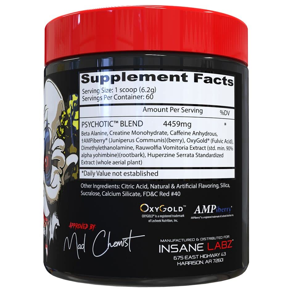Foto 3 pulgar | Polvo Para Antes Del Entrenamiento Insane Labz Psychotic 60 Porciones - Venta Internacional.