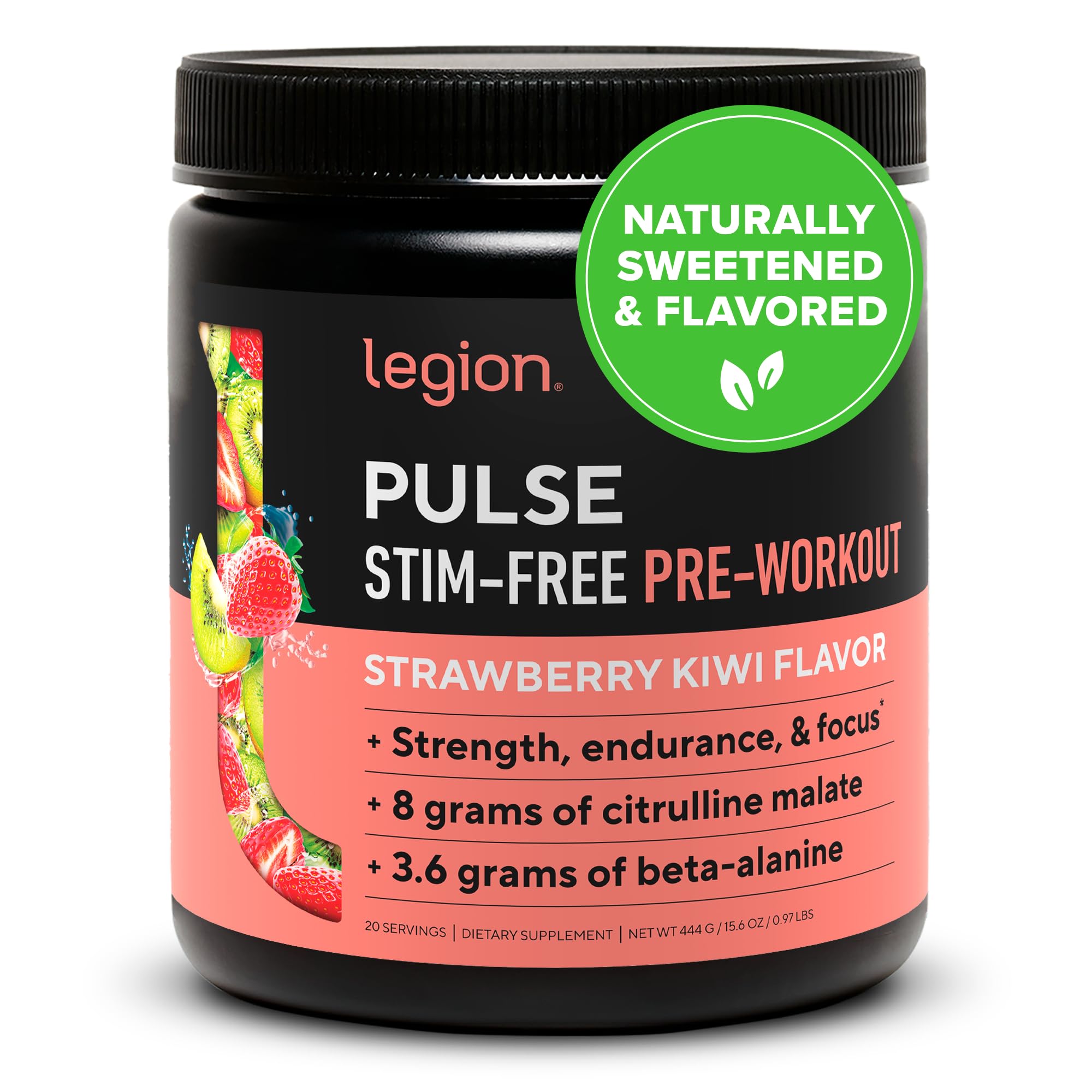 Foto 2 pulgar | Suplemento Previo Al Entrenamiento Legion Pulse Strawberry Kiwi - Venta Internacional.