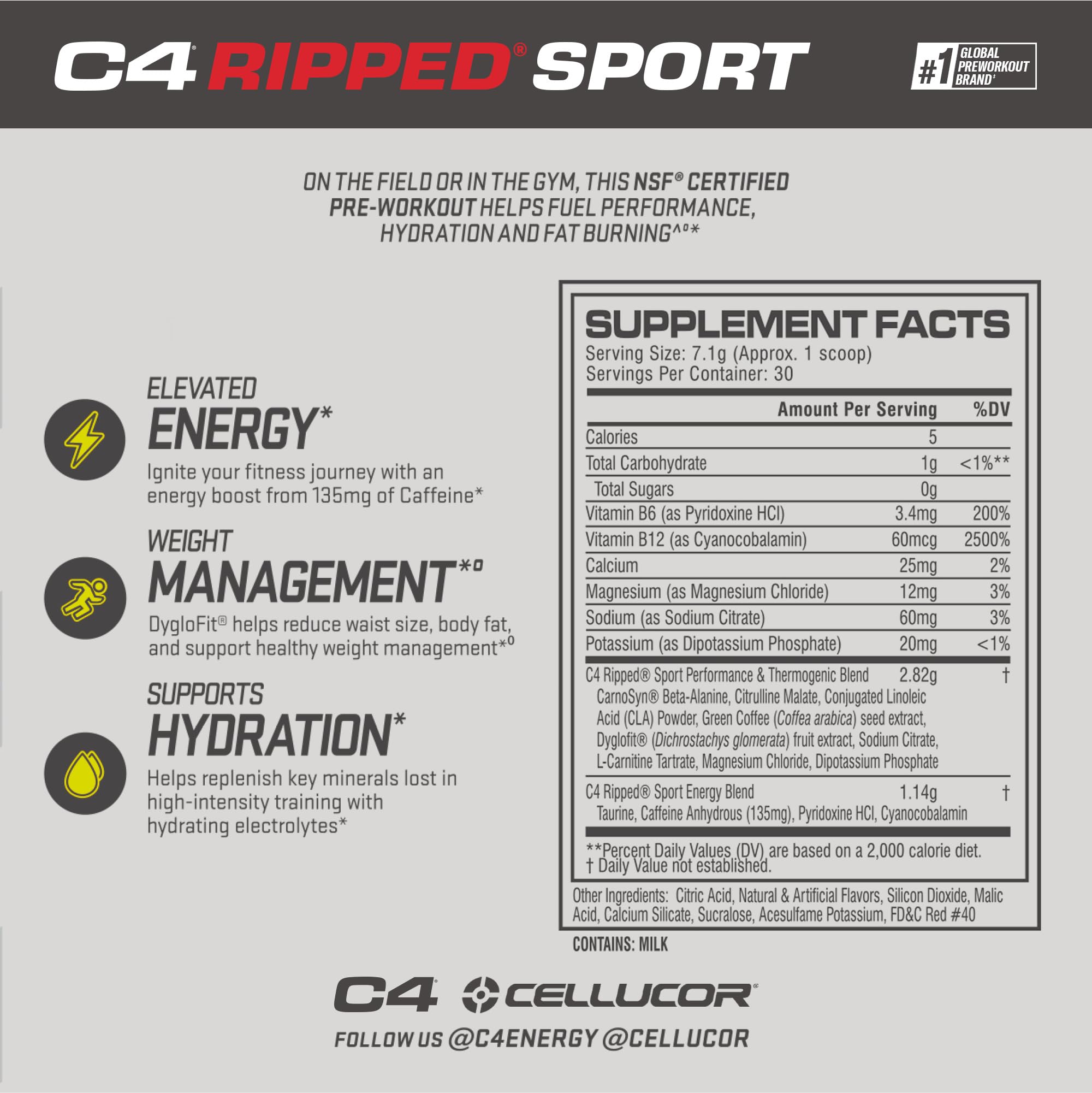Foto 3 pulgar | Ponche De Frutas Deportivo Rasgado Cellucor C4 Antes Del Entrenamiento - Venta Internacional.