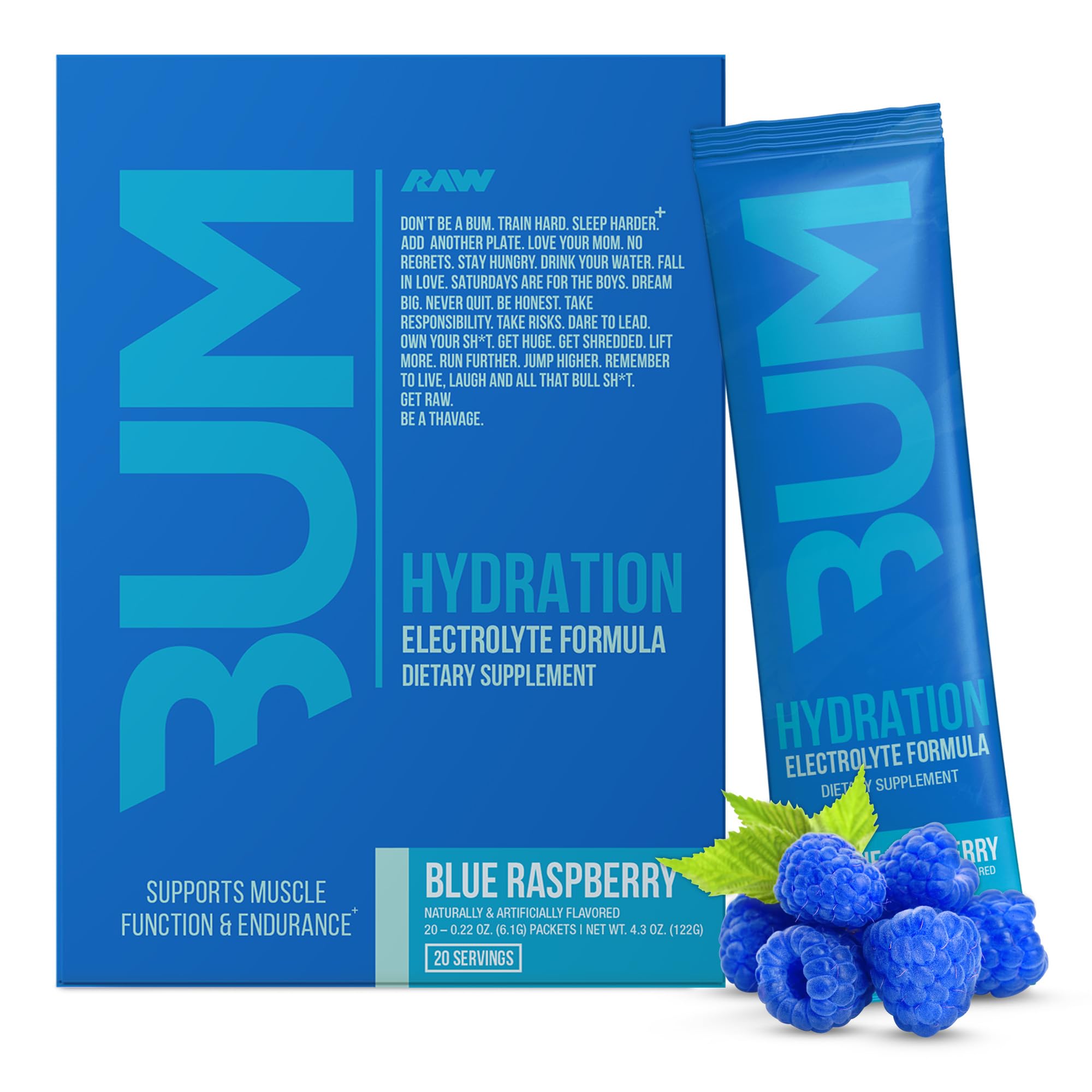 Foto 2 pulgar | Mezcla De Bebidas Hidratantes En Polvo Con Electrolitos Raw Bum Hydrate - Venta Internacional.