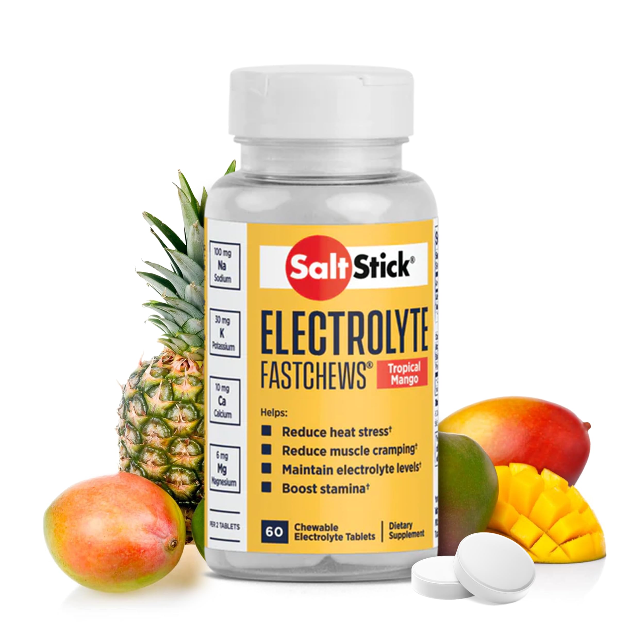 Foto 2 pulgar | Electrolyte Fastchews Saltstick Tropical Mango 60 Comprimidos - Venta Internacional.