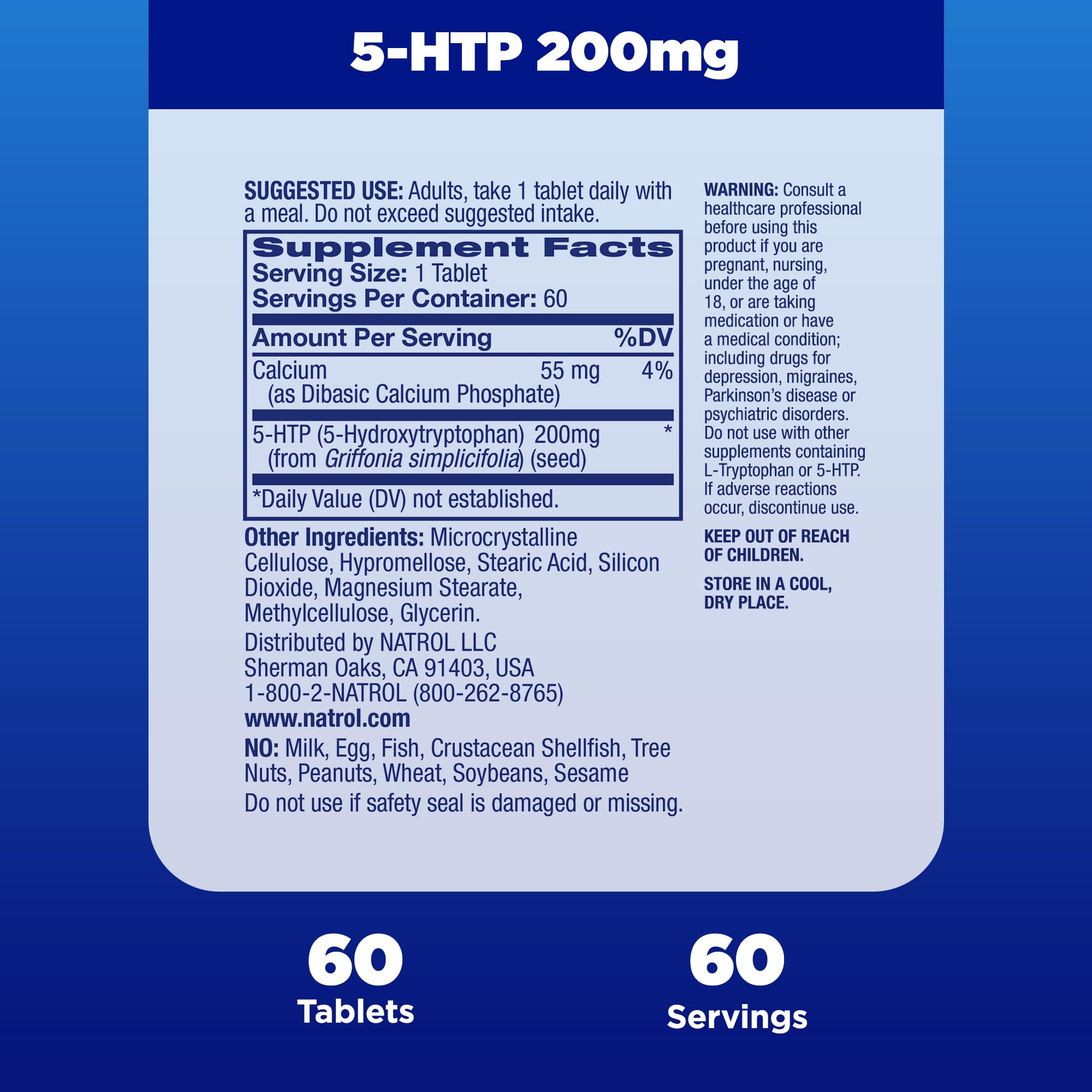 Foto 6 pulgar | Suplemento Natrol 5-htp Dietético De 200 Mg, 60 Tabletas, 60 Días - Venta Internacional.