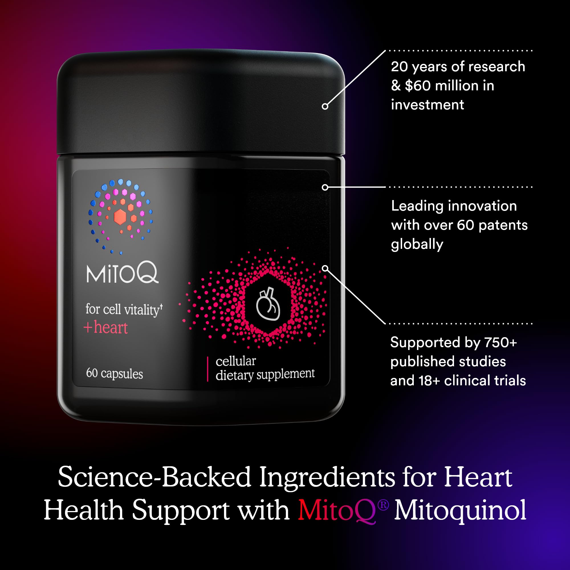 Foto 5 pulgar | Suplemento Antioxidante Mitoq +heart Premium Coq10 60 Cápsulas - Venta Internacional.