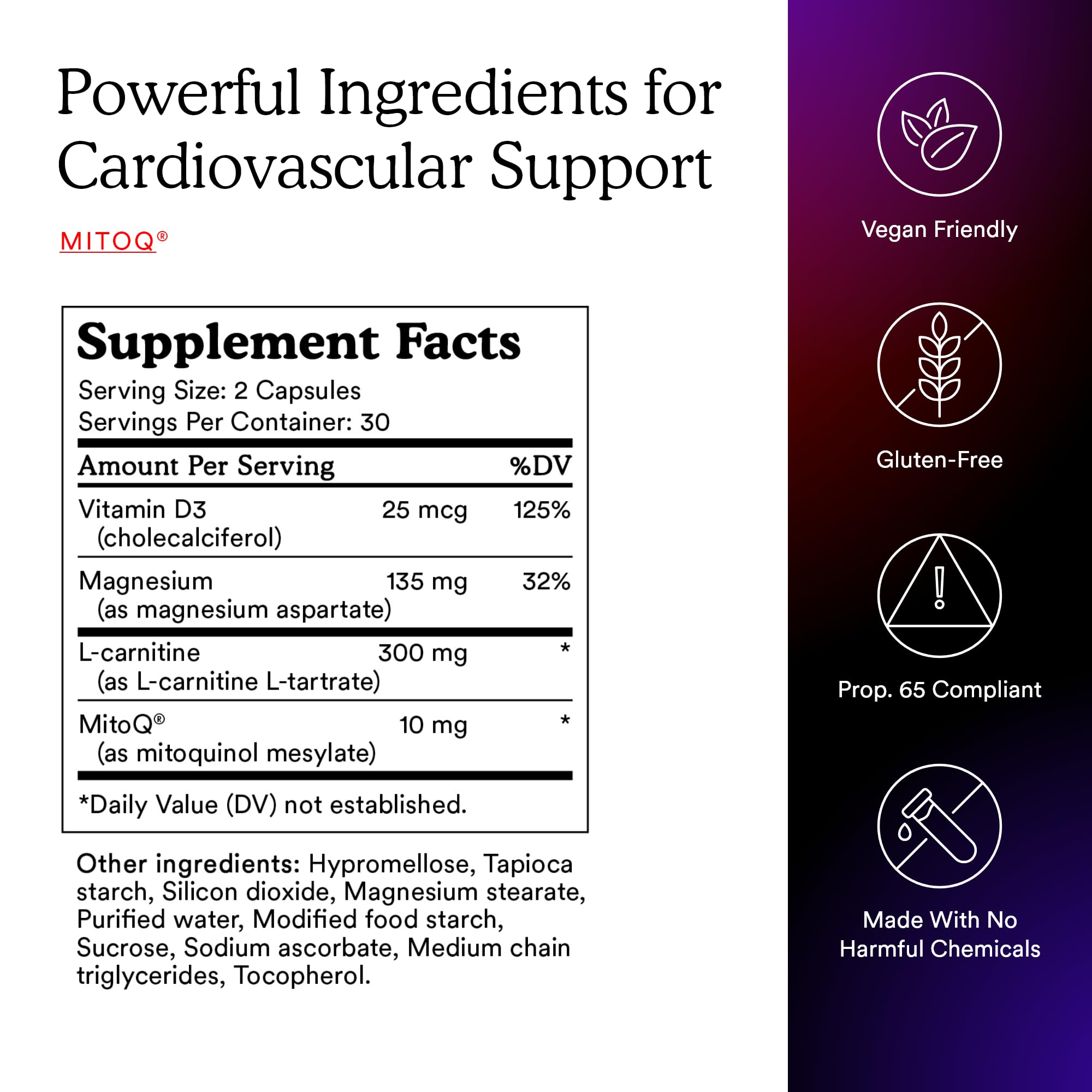 Foto 6 pulgar | Suplemento Antioxidante Mitoq +heart Premium Coq10 60 Cápsulas - Venta Internacional.