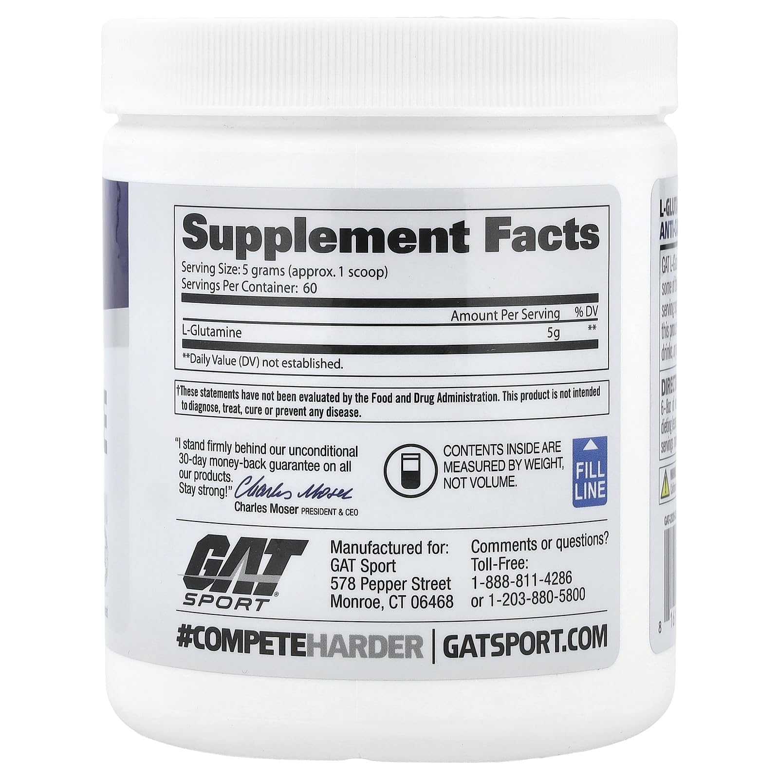 Foto 2 | Suplemento Gat Sport L-glutamina 300g Sin Sabor - Venta Internacional.