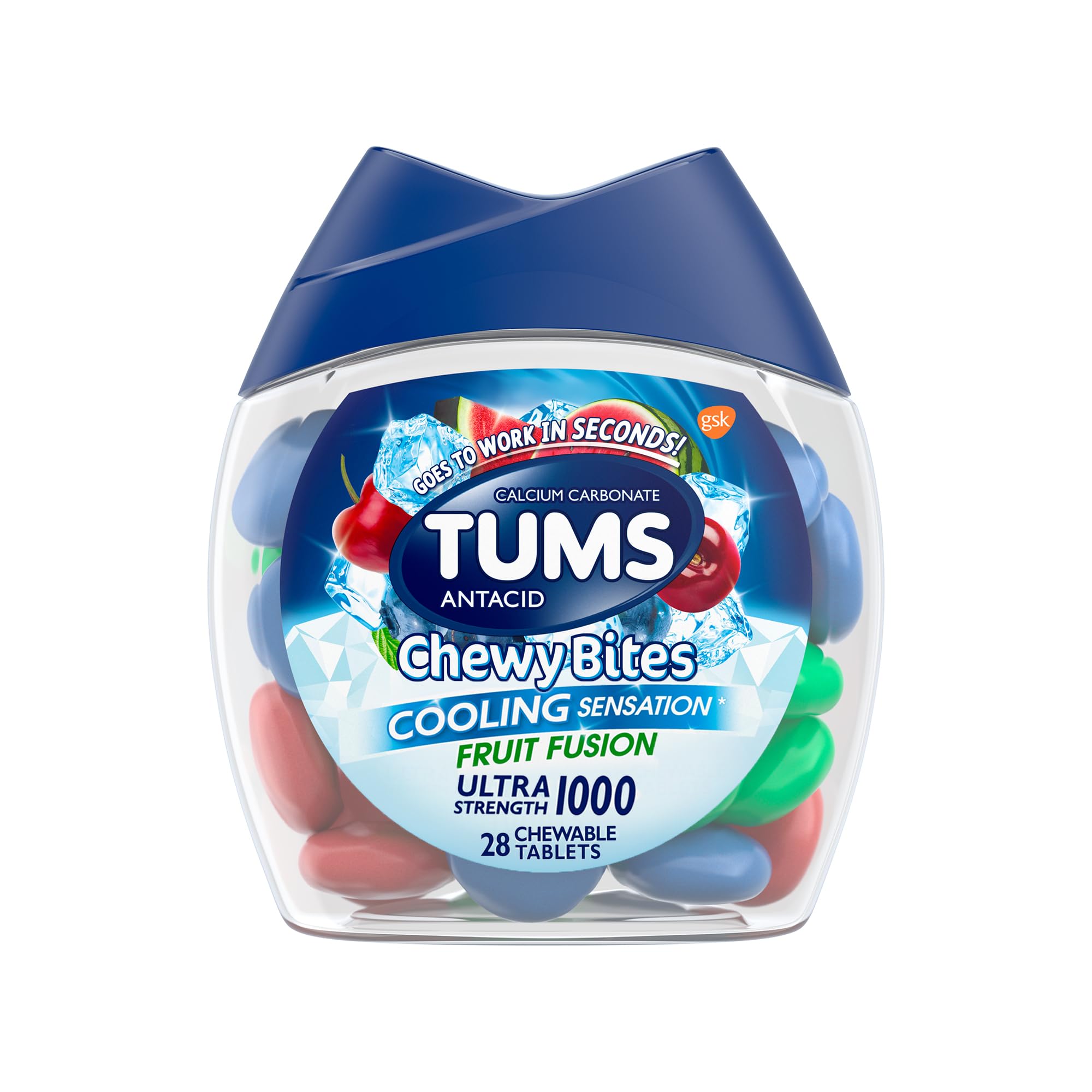 Foto 2 pulgar | Antiacid Tums Chewy Bites Fast Cooling Sensation 28 Comprimidos - Venta Internacional.