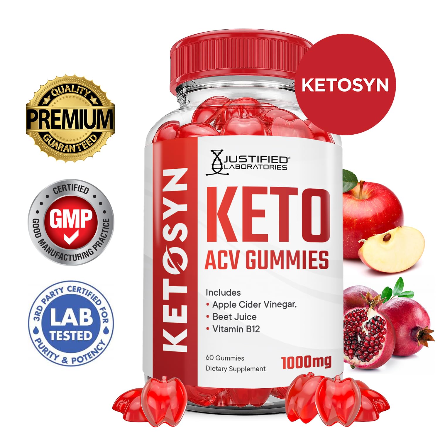 Foto 3 pulgar | Gomitas Ketosyn Keto Acv De 1000 Mg Con Granada Y Remolacha (paquete De 5) - Venta Internacional.