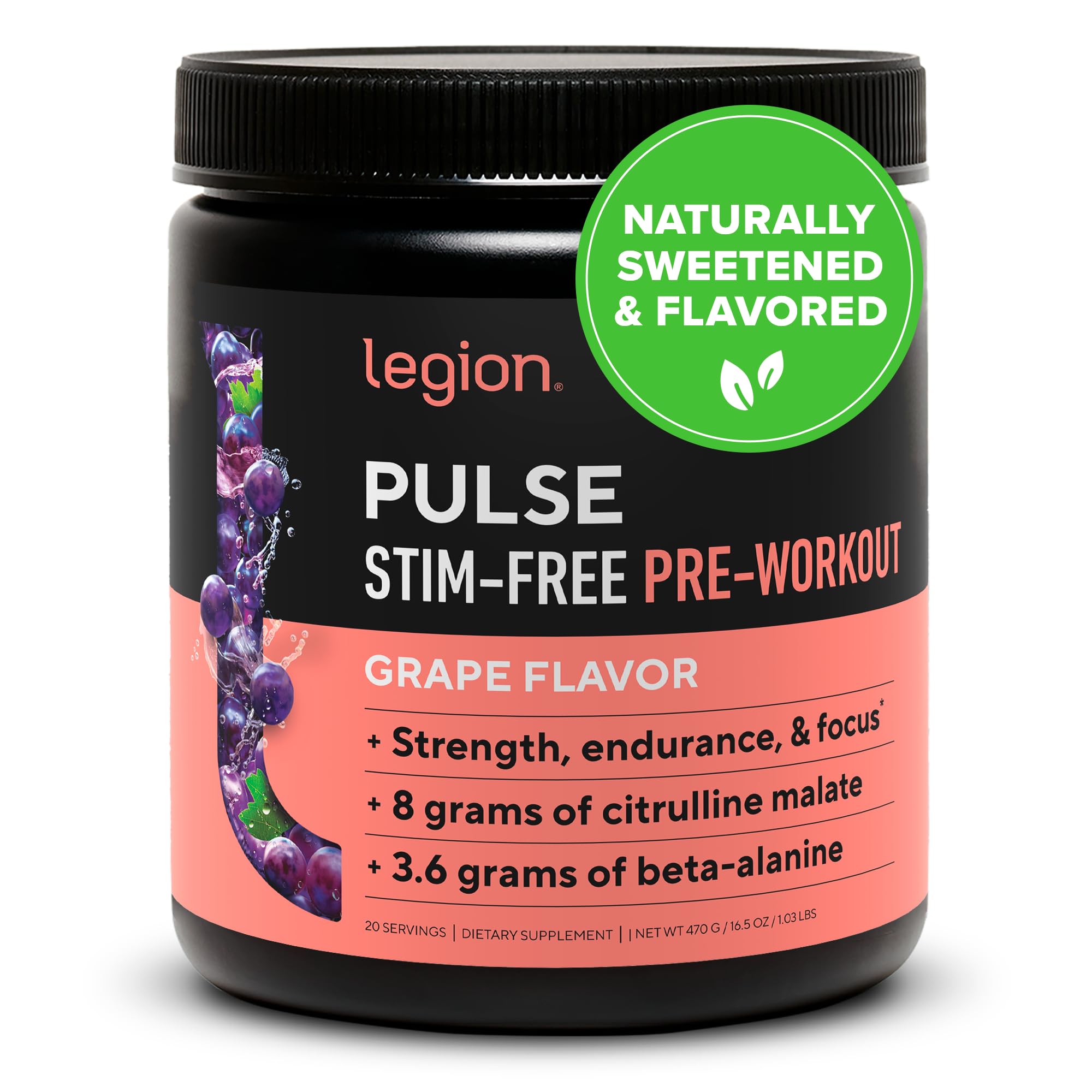 Foto 2 pulgar | Suplemento Para Antes Del Entrenamiento Legion Pulse Boost Energy Grape - Venta Internacional.