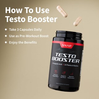 Foto 7 | Suplemento Snap Testosterone Booster Para Hombres 90 Cápsulas - Venta Internacional.