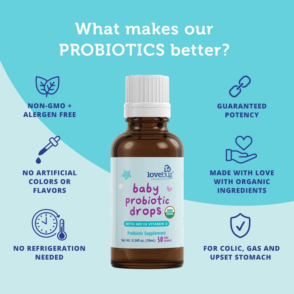 Foto 4 | Probiótico Lovebug Usda Organic Para Bebés De 0 A 12 Meses, 5 B Cfu - Venta Internacional.