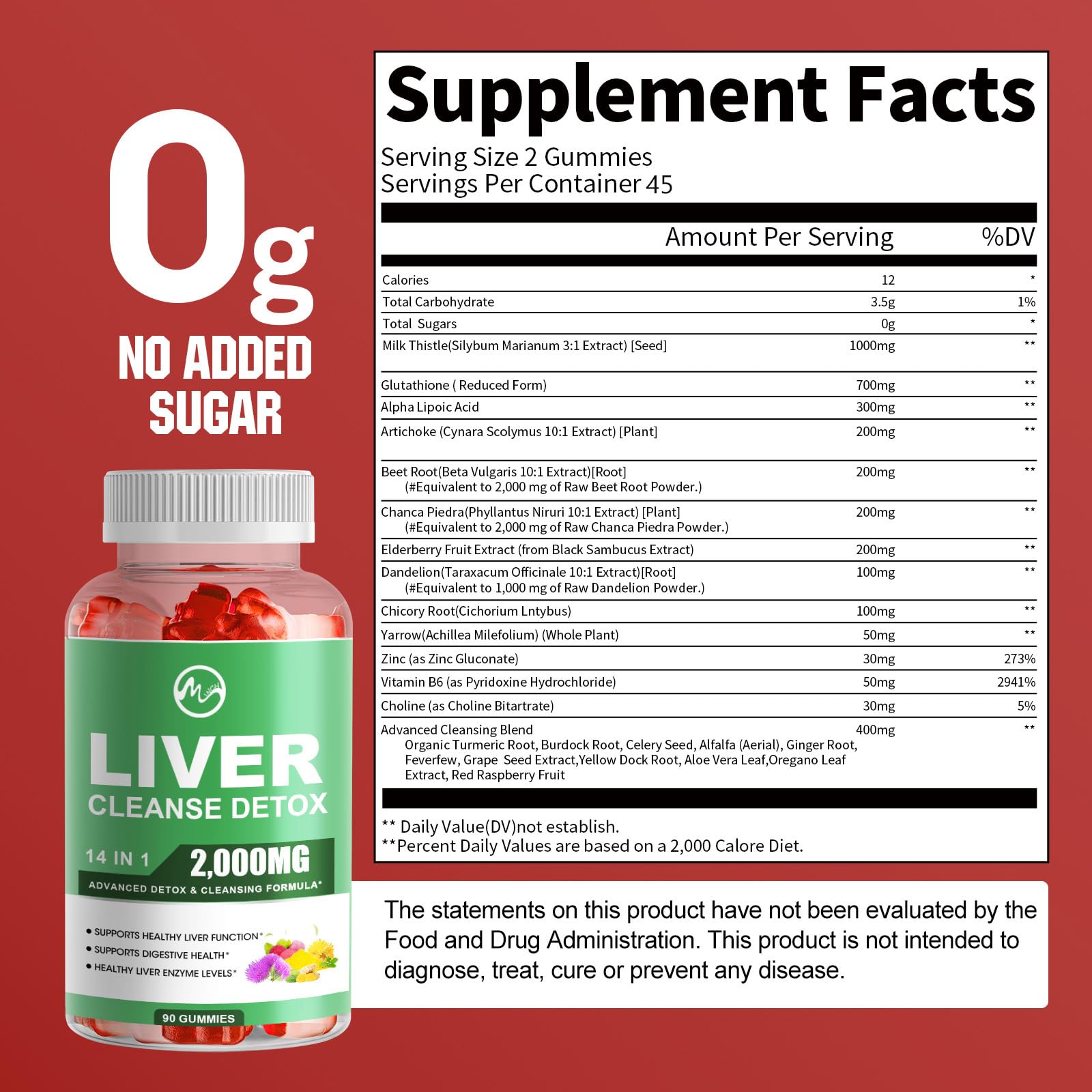 Foto 2 | Gominolas Liver Cleanse M Inch Detox & Repair, 180 Unidades, Paquete De 2 - Venta Internacional.