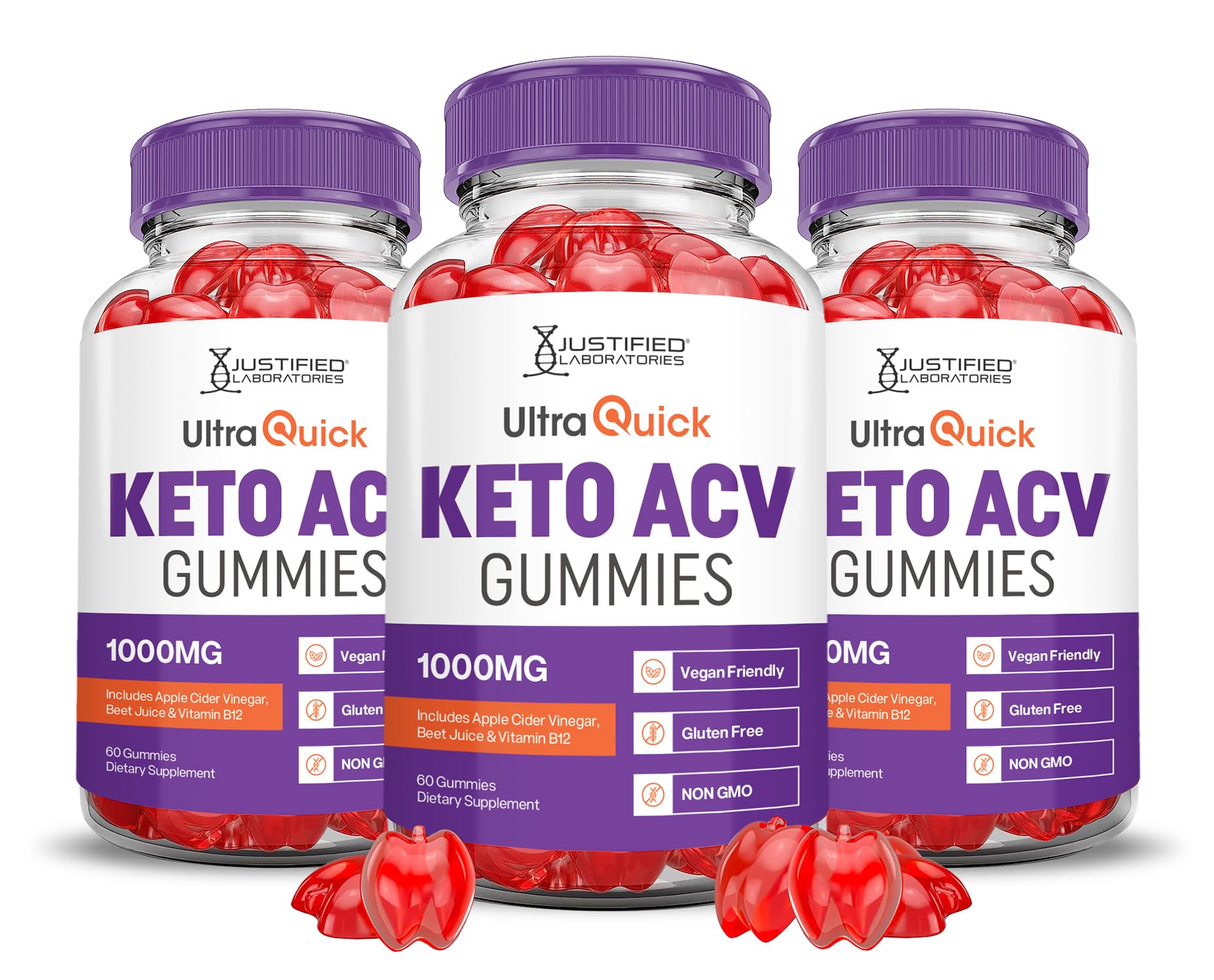 Foto 2 pulgar | Gomitas Ultra Quick Keto Acv De 1000 Mg De Vinagre De Sidra De Manzana (paquete De 3) - Venta Internacional.