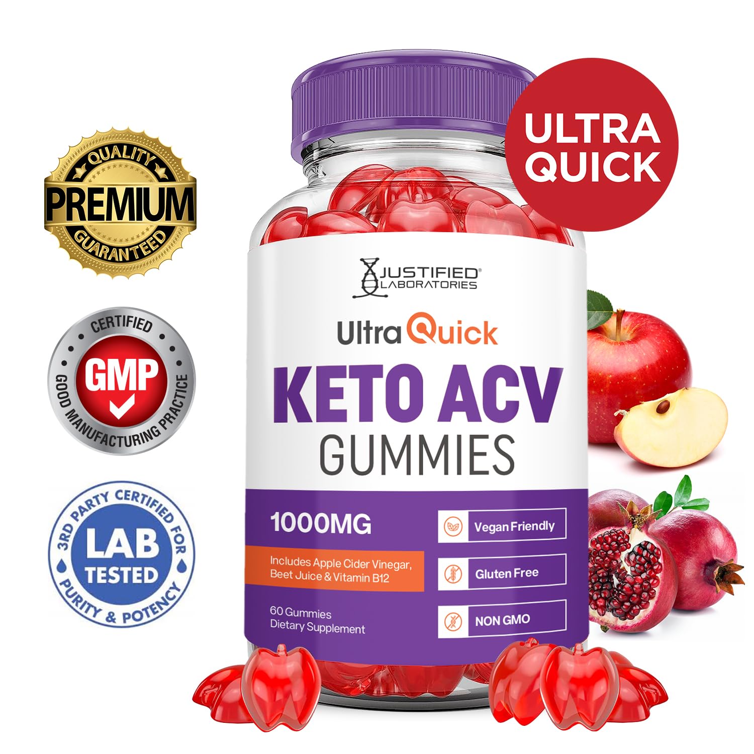 Foto 3 pulgar | Gomitas Ultra Quick Keto Acv De 1000 Mg De Vinagre De Sidra De Manzana (paquete De 3) - Venta Internacional.