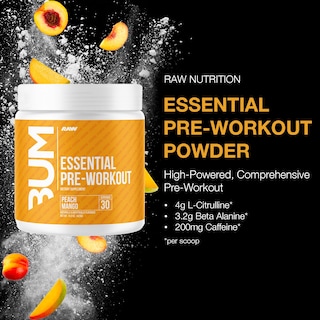 Foto 2 | Polvo De Preentrenamiento Raw Essential Pre Chris Bumstead Peach Mango - Venta Internacional.