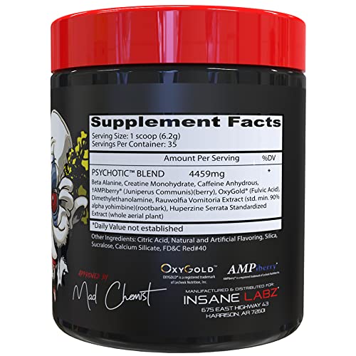 Foto 3 pulgar | Polvo Para Antes Del Entrenamiento Insane Labz Psychotic 875 G (ponche De Frutas) - Venta Internacional.